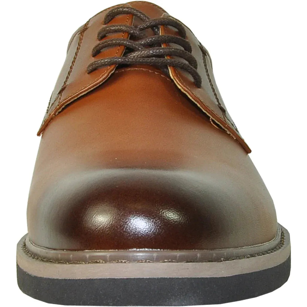 "Vallo-1P" Brown Matte Vangelo Tuxedo Shoes by Tux-USA
