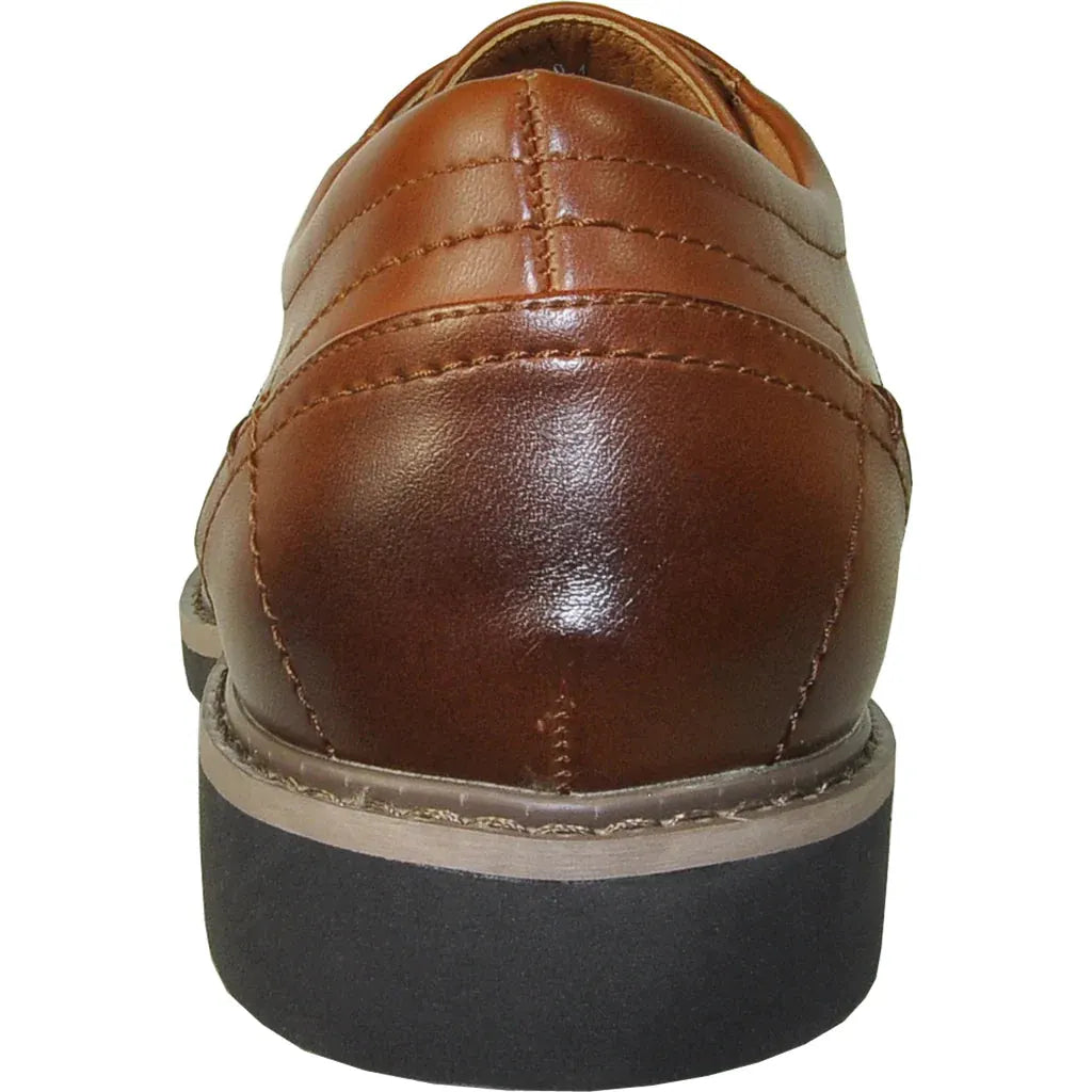 "Vallo-1P" Brown Matte Vangelo Tuxedo Shoes by Tux-USA
