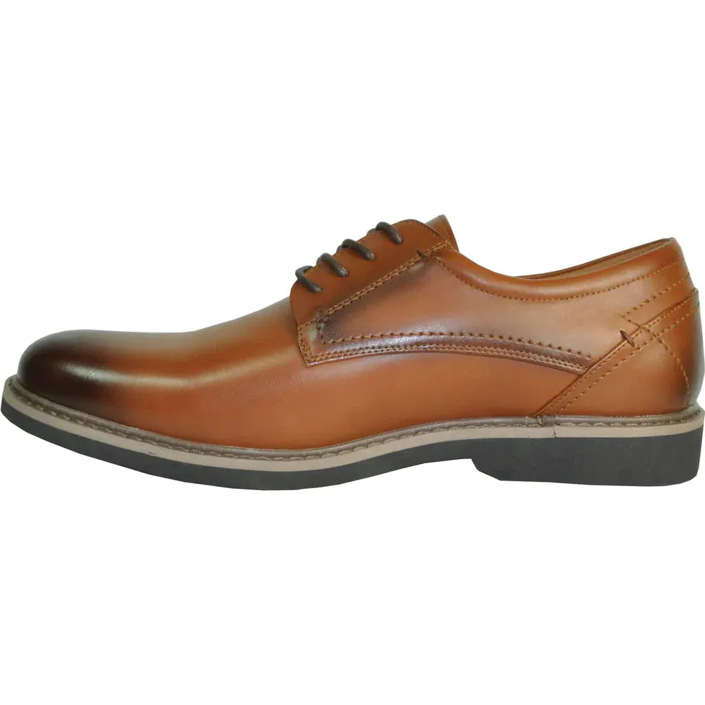 "Vallo-1P" Brown Matte Vangelo Tuxedo Shoes by Tux-USA