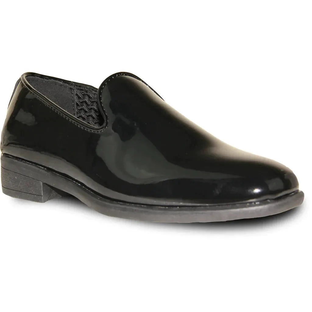 VANGELO Boy VALLO-3KID Dress Shoe Formal Tuxedo for Prom & Wedding Black Patent by Tux-USA