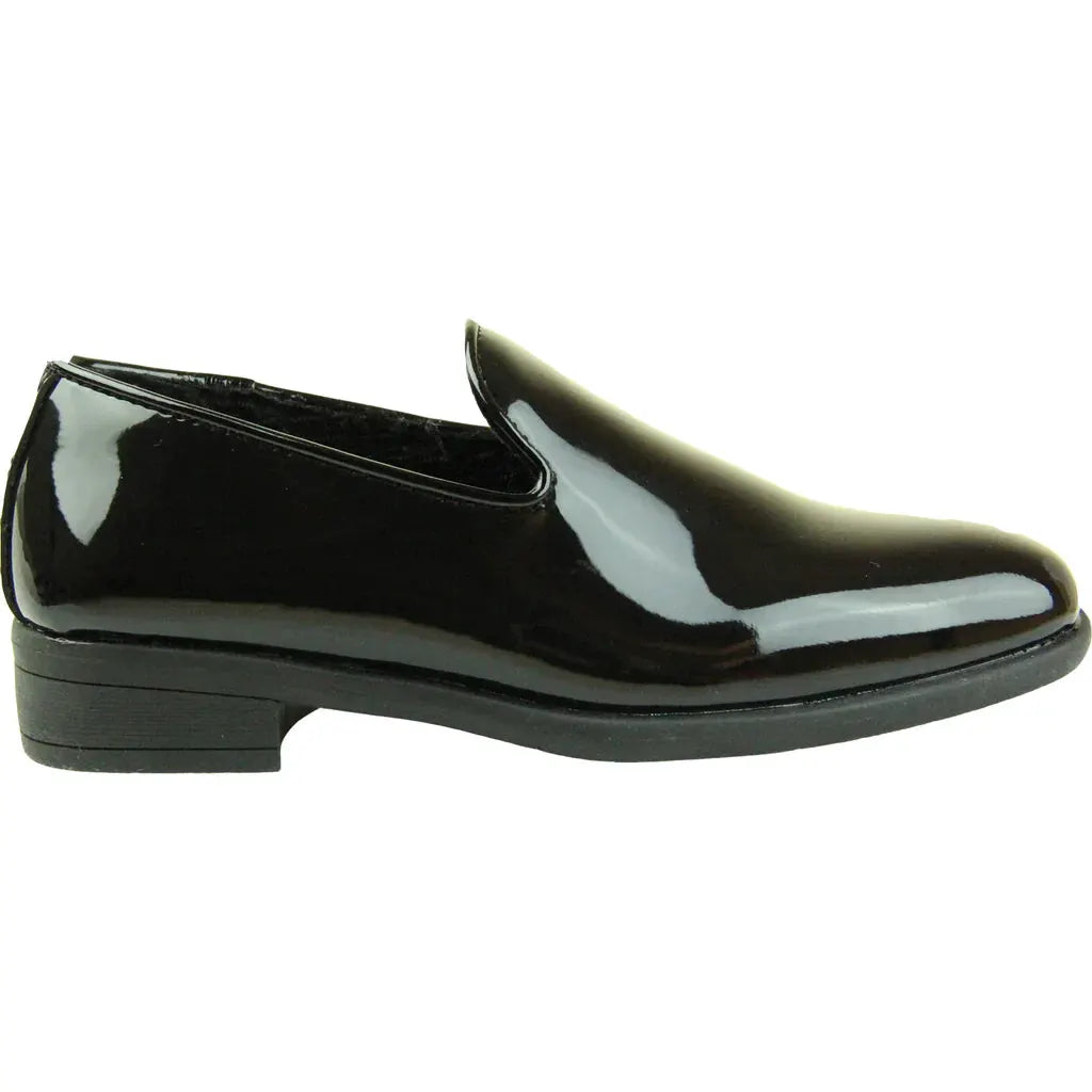 VANGELO Boy VALLO-3KID Dress Shoe Formal Tuxedo for Prom & Wedding Black Patent by Tux-USA
