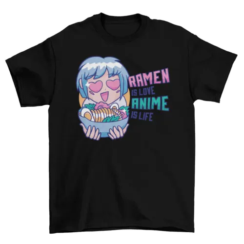 Ramen & anime t-shirt by Turquoise Theseus
