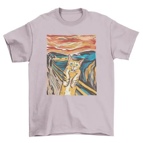 The Scream parody cat t-shirt by Turquoise Theseus