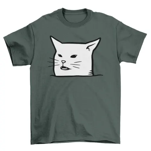 Unimpressed Meh Black Cat T-shirt by Turquoise Theseus