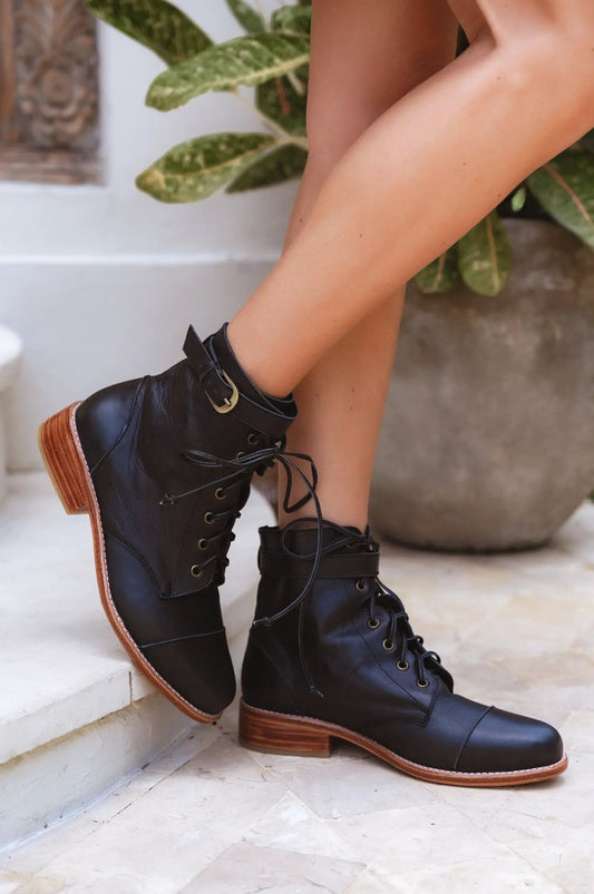 Valley Dream Lace Up Leather Boots by ELF