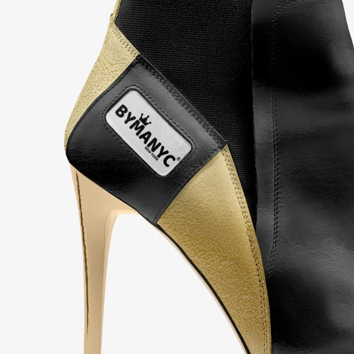 Vegan Heeled Shoe Women BYMANYC ® New York Tribeca Gold Flame by BYMANYC ® New York
