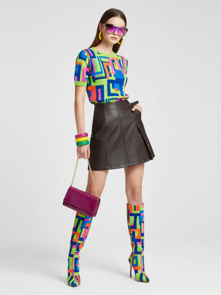 Vegan Leather Mini Pleat Skirt GREENWICH VILLAGE BYMANYC ® New York by BYMANYC ® New York