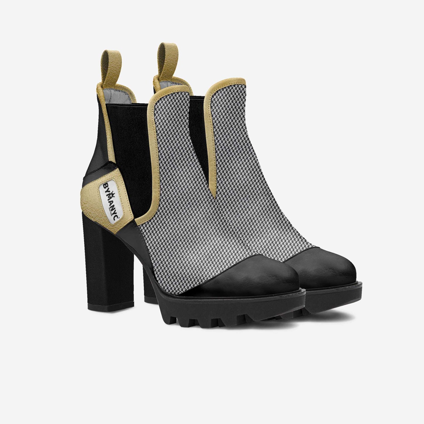 Ankle Boot Vegan Street Luxe Soho Edge Handcrafted BYMANYC New York Black by BYMANYC ® New York