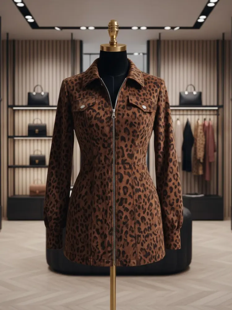 Velvet Leopard Zip-Dress • SOHO New Collection BYMANYC ® New York by BYMANYC ® New York
