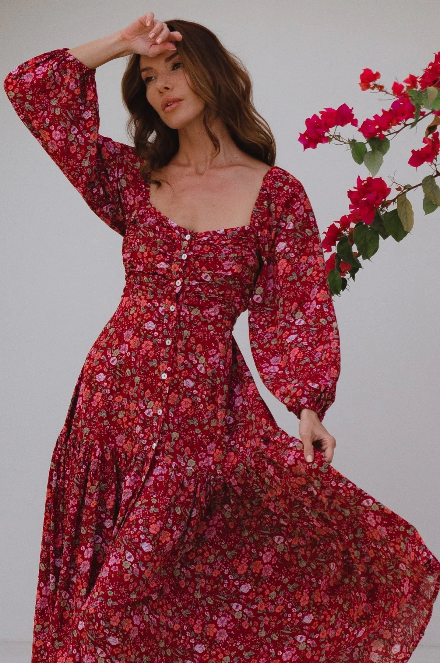 Verona Long Sleeve Midi Dress by ELF