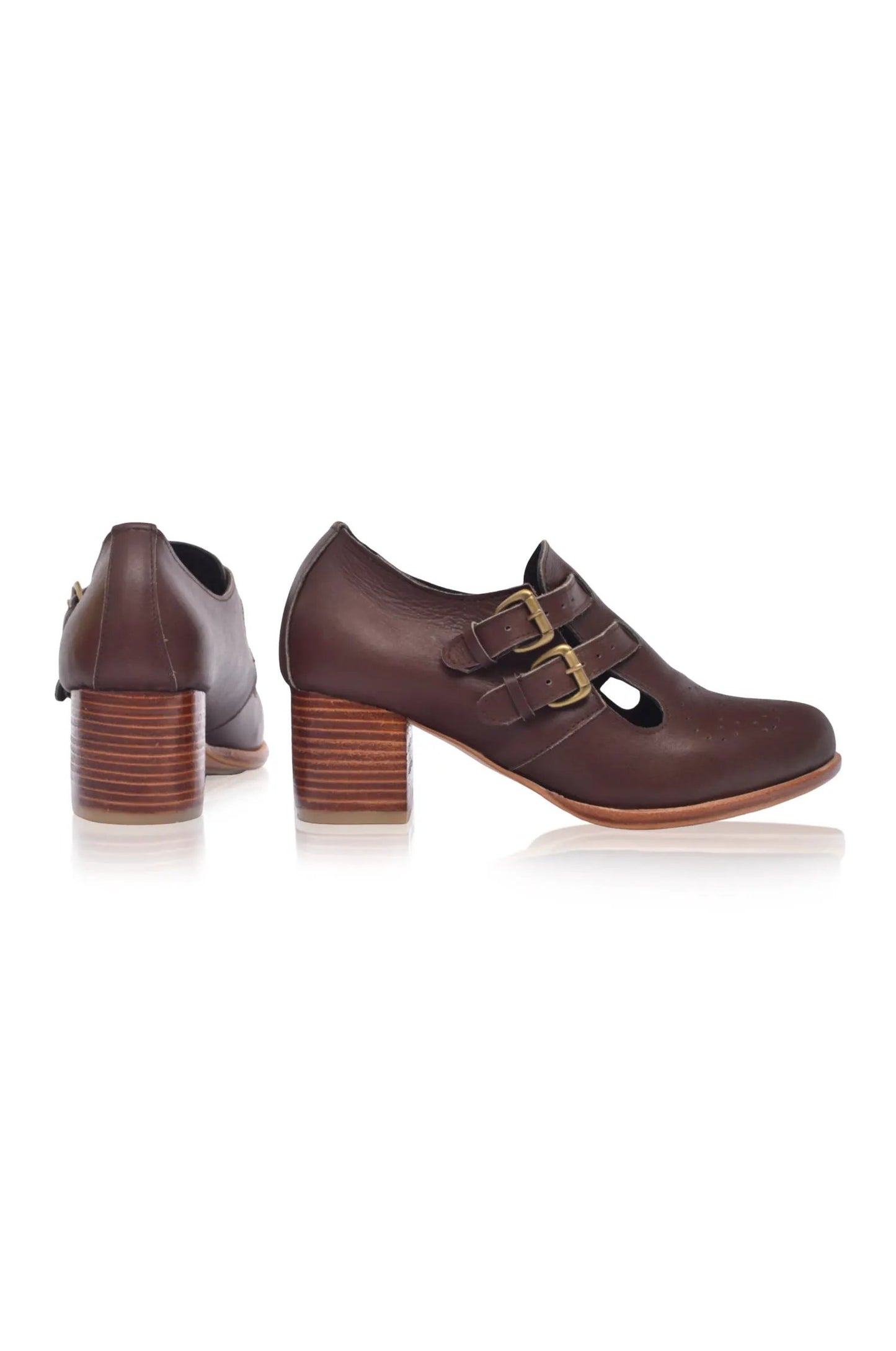Vienna Low Heel Leather Booties by ELF