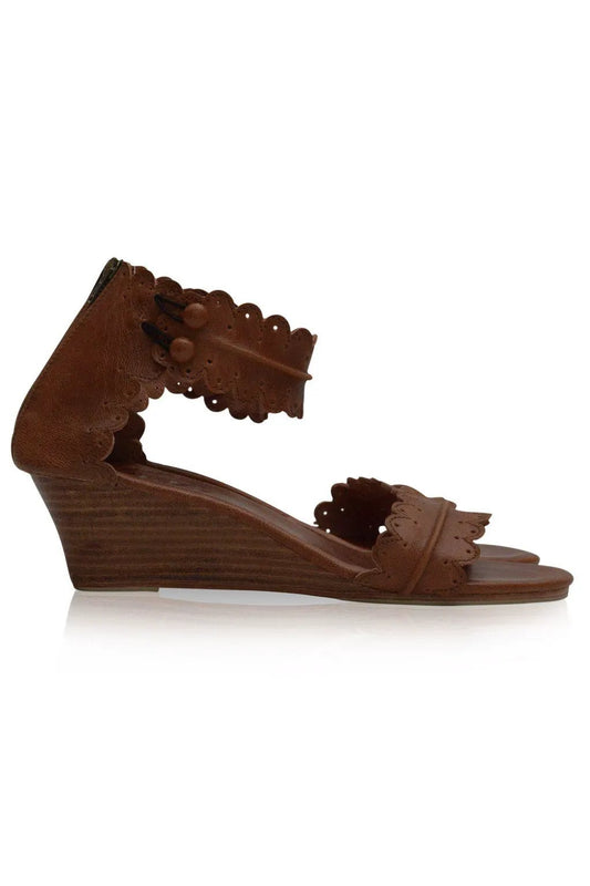 Magdalena Wooden Wedge Sandals by ELF