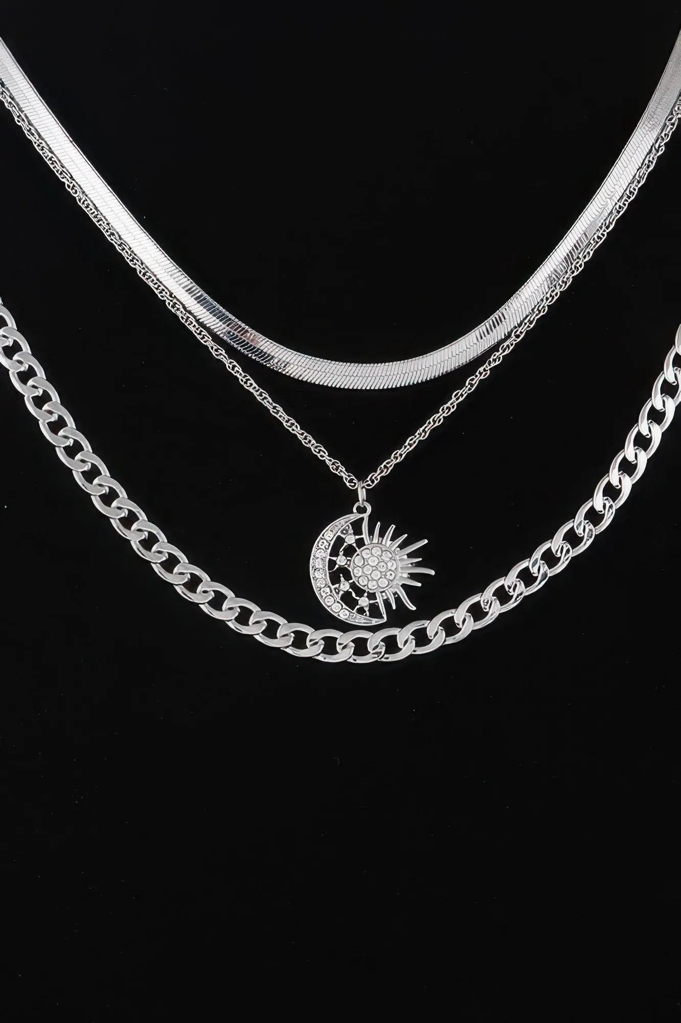 Women's Celestial Sun & Moon Chain Necklace BYMANYC ® New York CONTEMPORARY VIBRANT MODERN JEWELRY - New Collection by BYMANYC New York