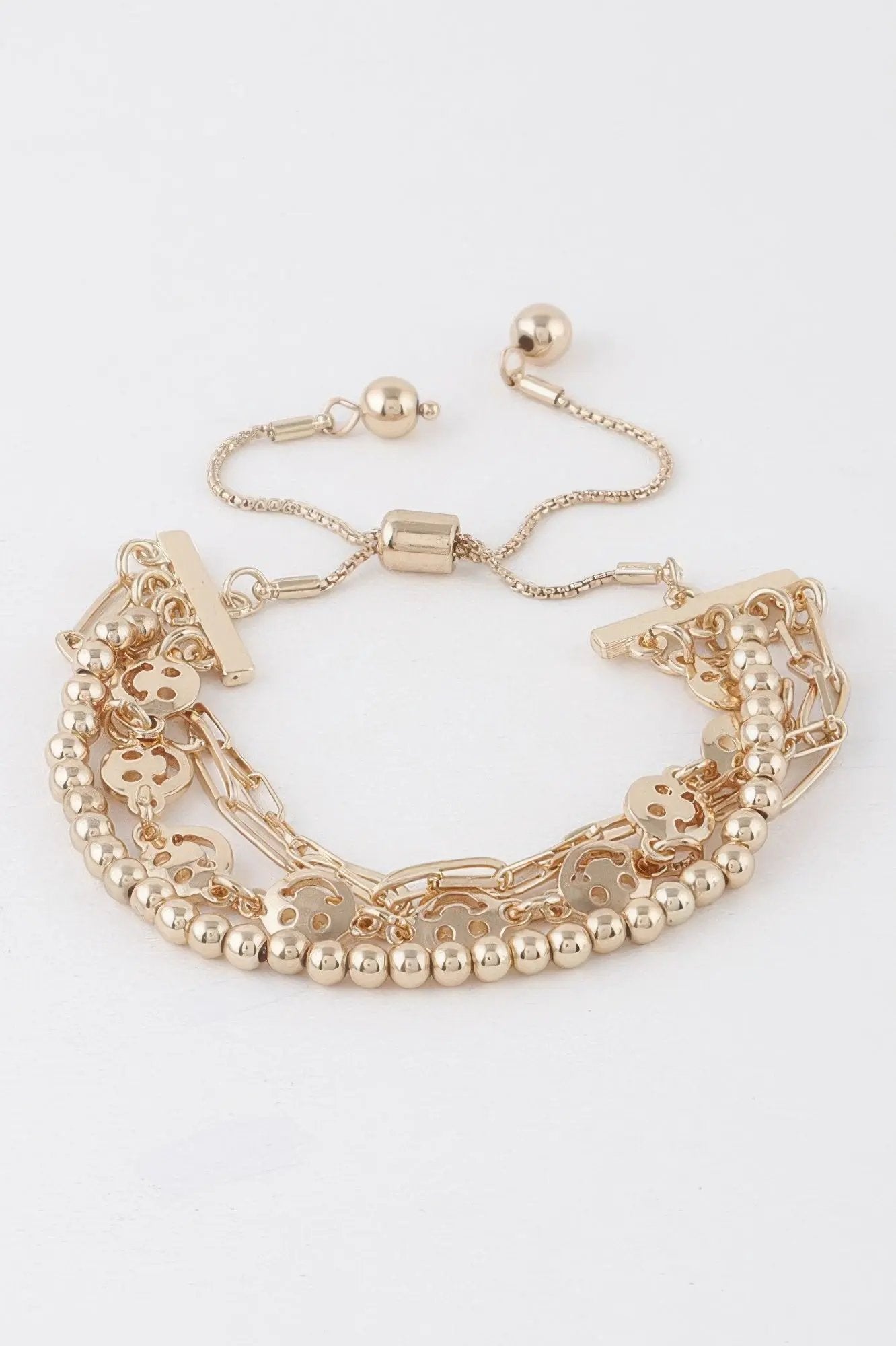 Women's Beaded Smiley Face Chain Bracelet BYMANYC ® New York CONTEMPORARY VIBRANT MODERN FASHION - New Collection by BYMANYC New York