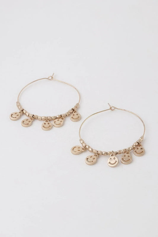 Women's Smiley Face Charms Hoop Earrings BYMANYC ® New York CONTEMPORARY VIBRANT MODERN JEWELRY - New Collection by BYMANYC New York