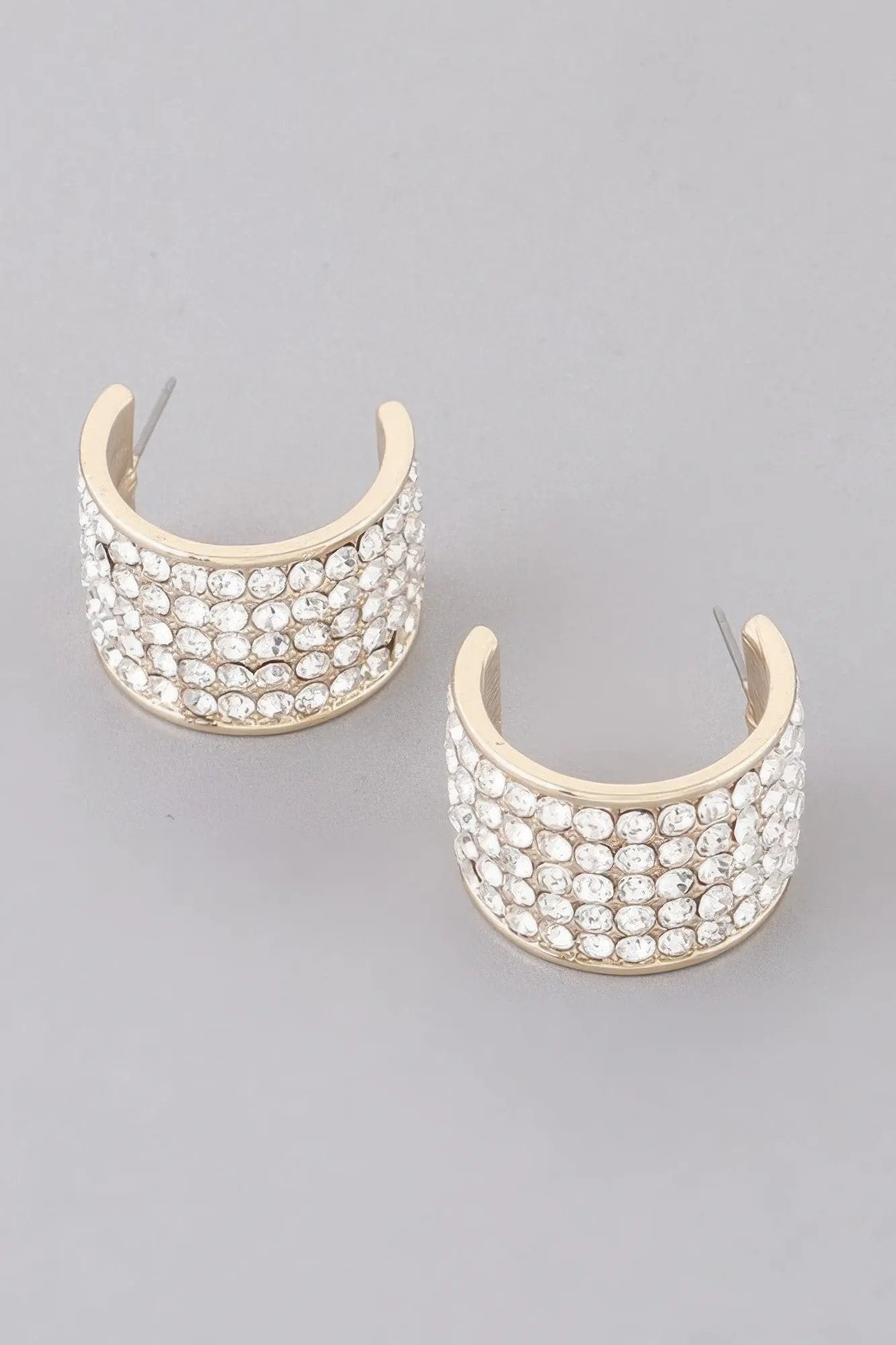 Women's Rhinestone Embedded Huggie Earrings BYMANYC ® New York CONTEMPORARY VIBRANT MODERN JEWELRY - New Collection by BYMANYC New York