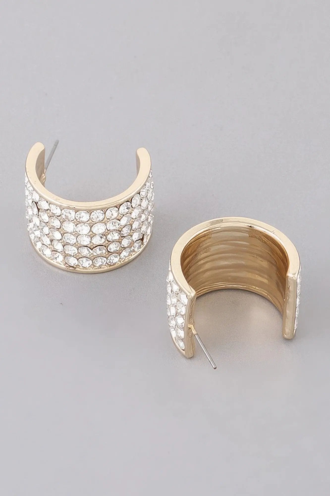 Women's Rhinestone Embedded Huggie Earrings BYMANYC ® New York CONTEMPORARY VIBRANT MODERN JEWELRY - New Collection by BYMANYC New York