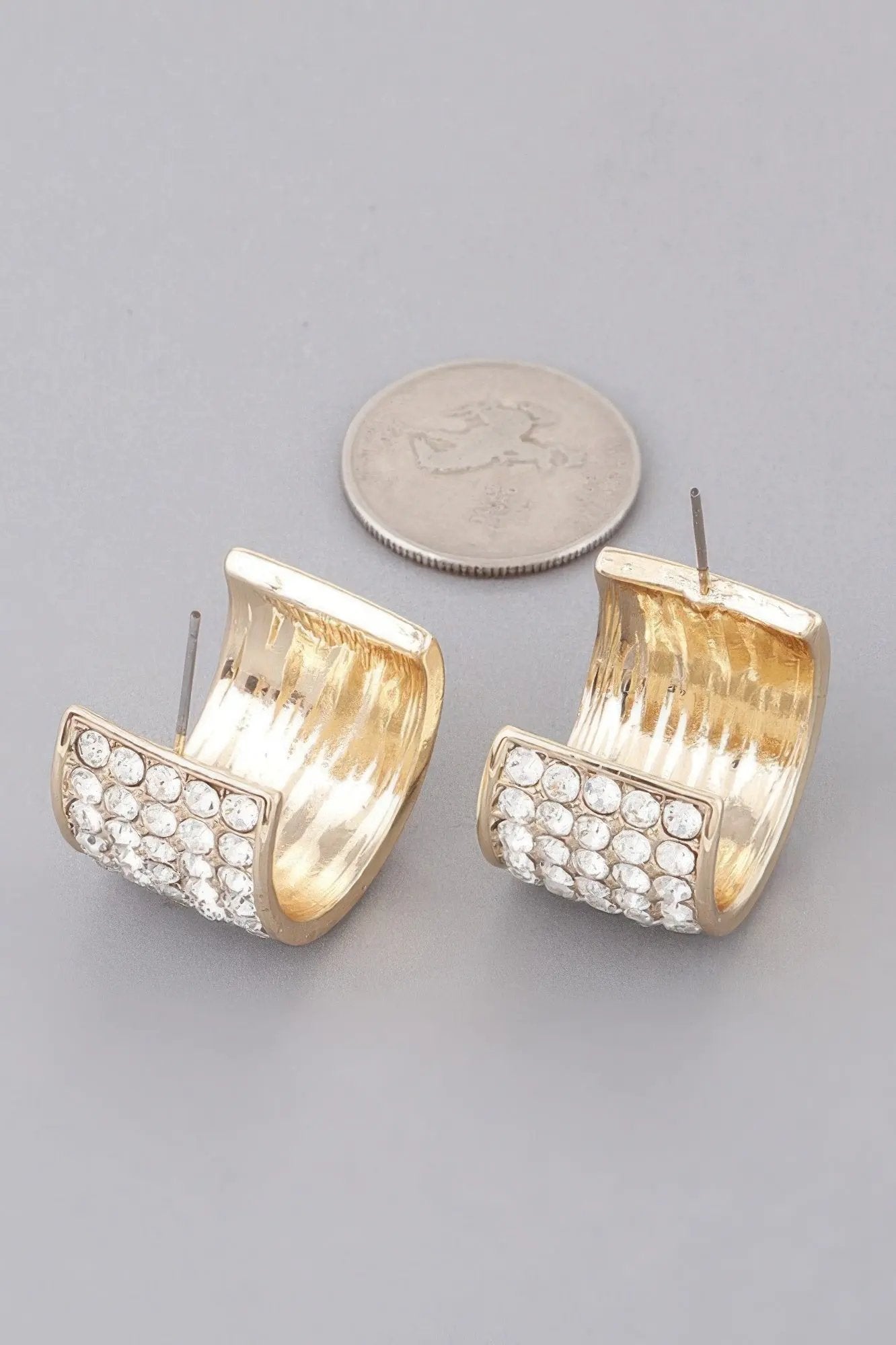 Women's Rhinestone Embedded Huggie Earrings BYMANYC ® New York CONTEMPORARY VIBRANT MODERN JEWELRY - New Collection by BYMANYC New York