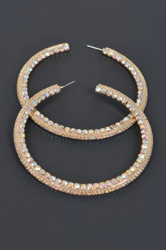 Women's 80mm Rhinestone Hoop Earrings BYMANYC ® New York CONTEMPORARY VIBRANT MODERN FASHION - New Collection by BYMANYC New York