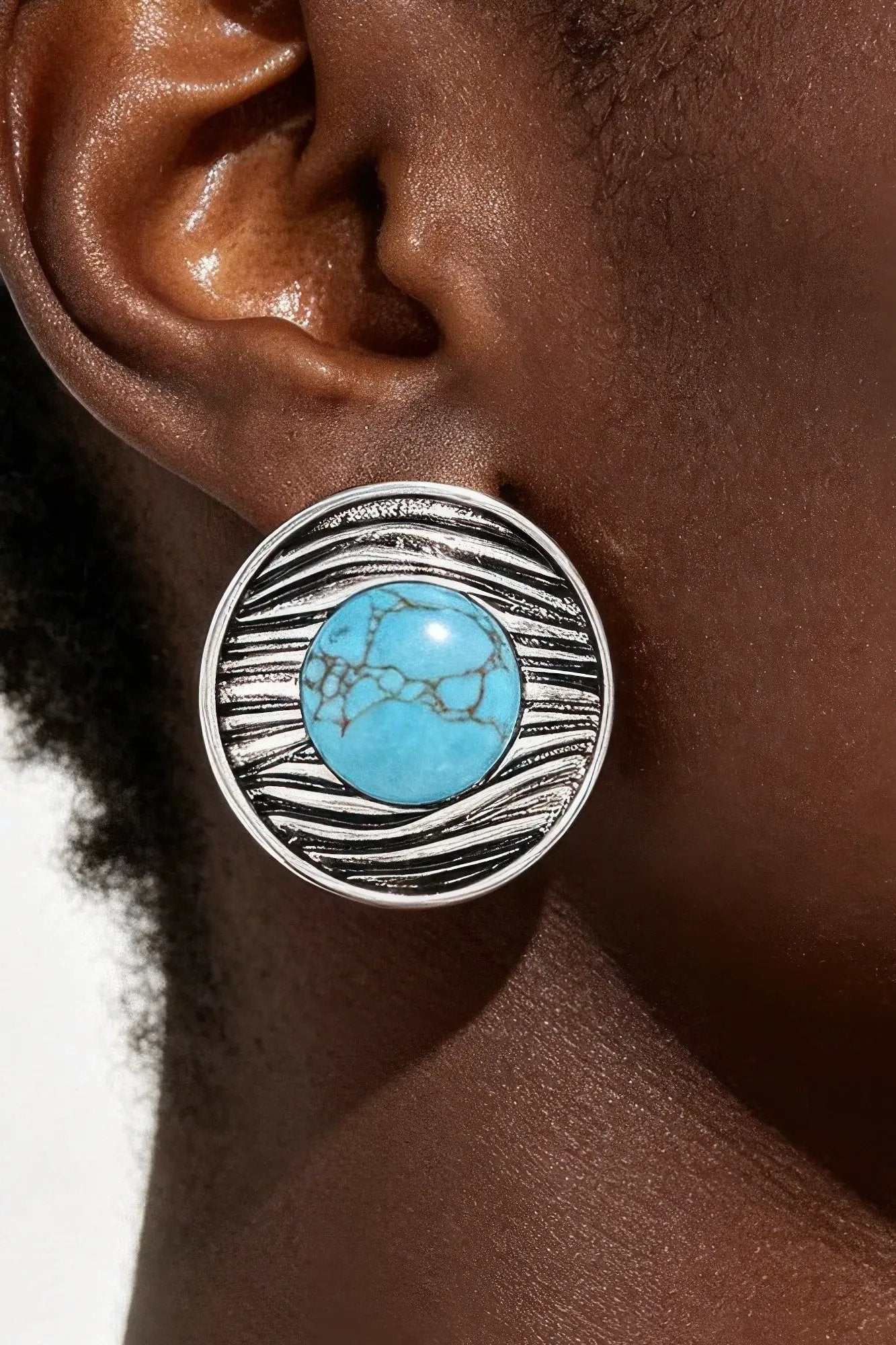 Women's Drop Earrings Antique Ribbed Planet BYMANYC ® New York VINTAGE TEXTURED SPHERICAL DANGLE - New Collection by BYMANYC New York