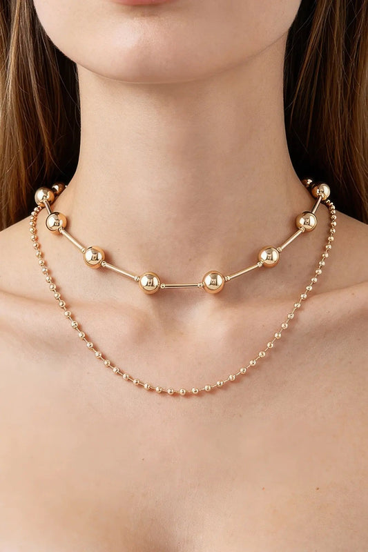 Women's Chain Necklace Double Polished Space BYMANYC ® New York CONTEMPORARY DUAL-LAYER LINK COLLAR - New Collection by BYMANYC New York