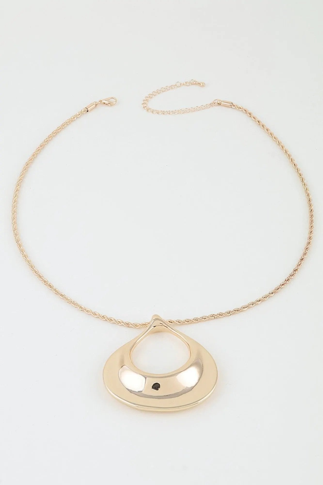 Women's Pendant Necklace Polished Ripple Teardrop Twisted BYMANYC ® New York SCULPTURAL TEXTURED DROP COLLAR - New Collection by BYMANYC New York