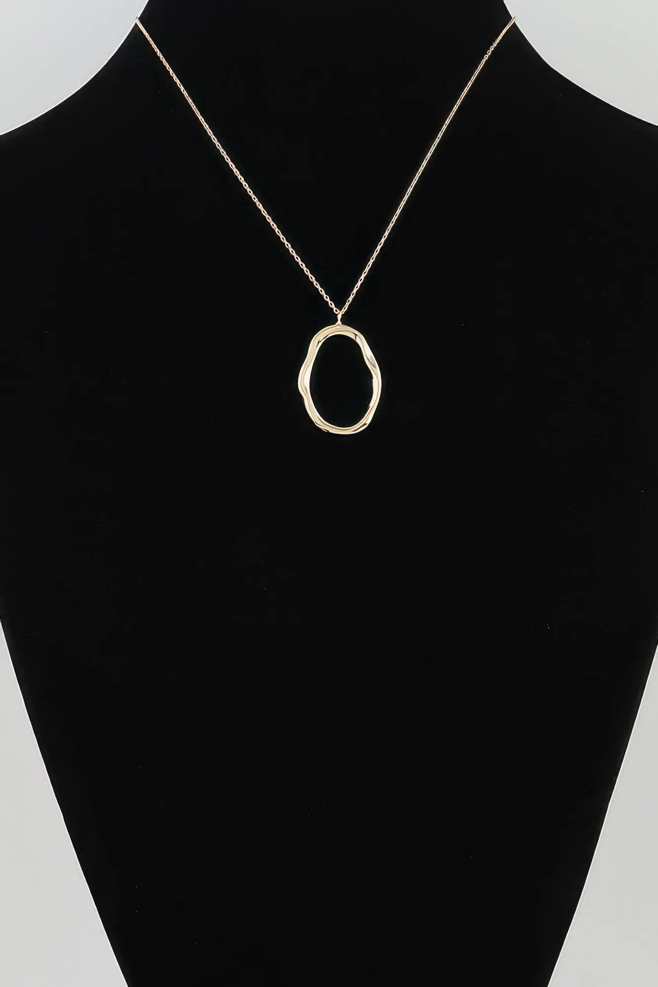 Women's Pendant Necklace Hammered Ripple Oval Twisted BYMANYC ® New York SCULPTURAL TEXTURED DROP COLLAR - New Collection by BYMANYC New York