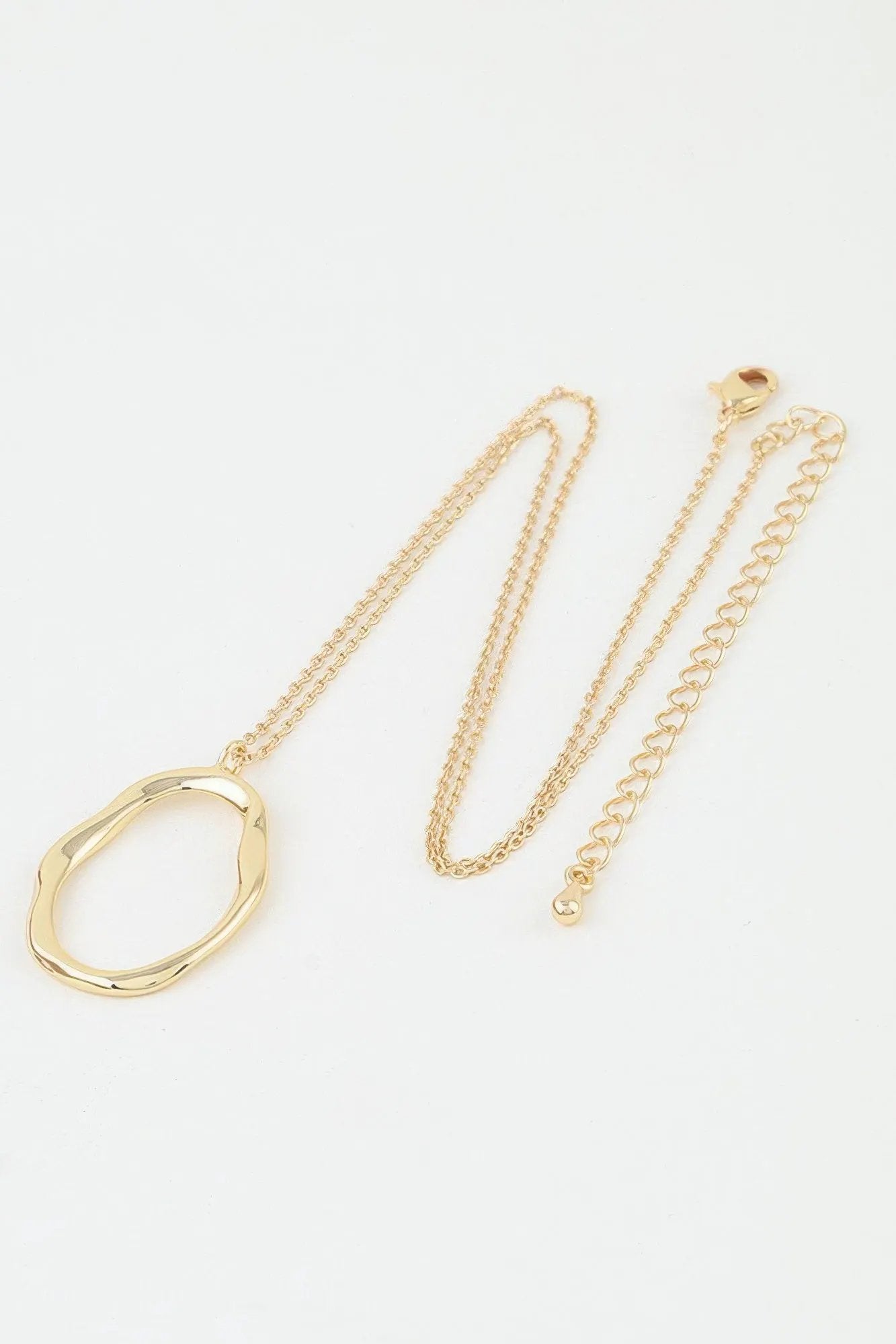 Women's Pendant Necklace Hammered Ripple Oval Twisted BYMANYC ® New York SCULPTURAL TEXTURED DROP COLLAR - New Collection by BYMANYC New York