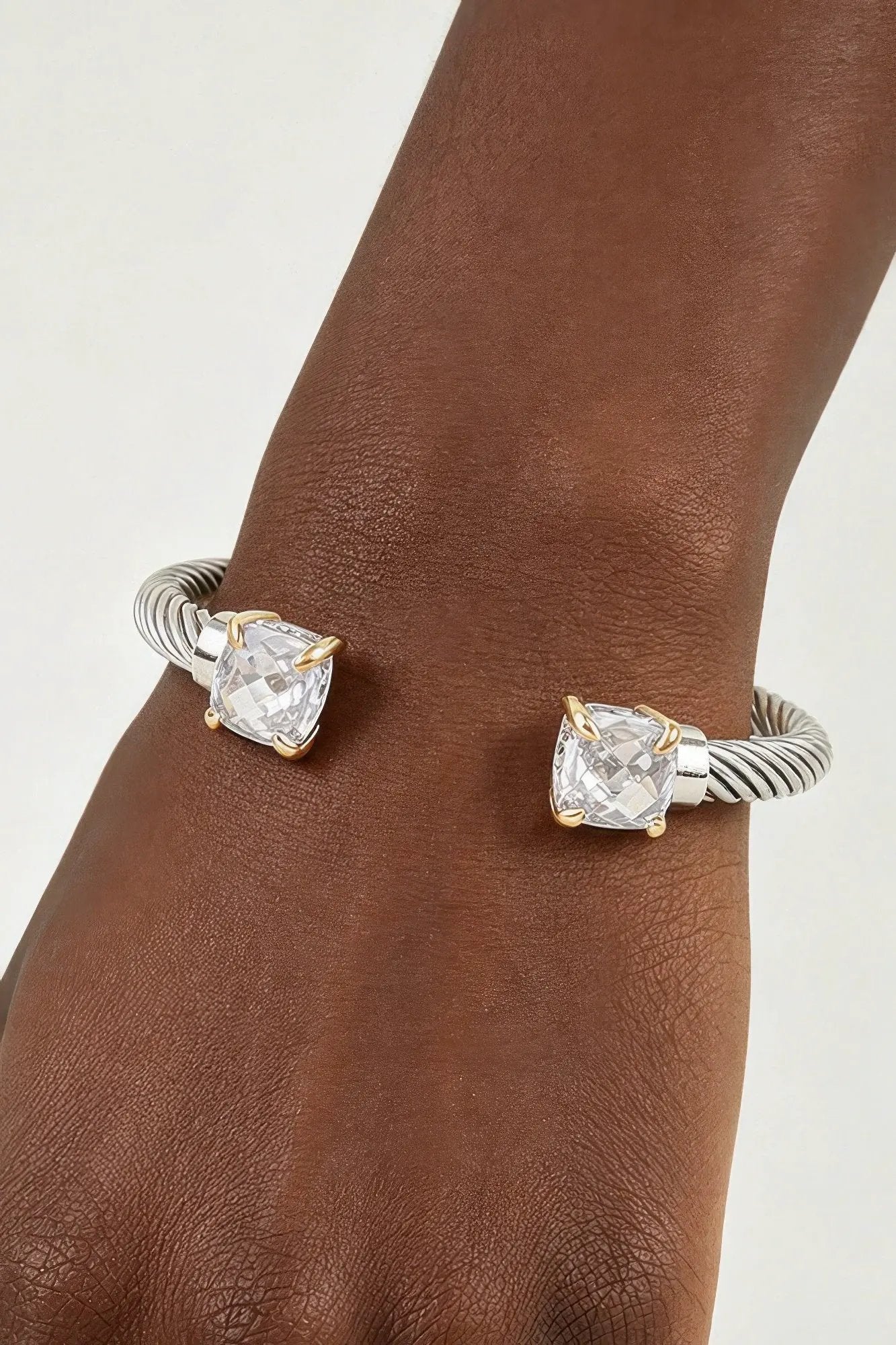 Women's Cuff Bracelet Open Cubic Twisted BYMANYC ® New York CONTEMPORARY GEOMETRIC BRAIDED BANGLES - New Collection by BYMANYC New York