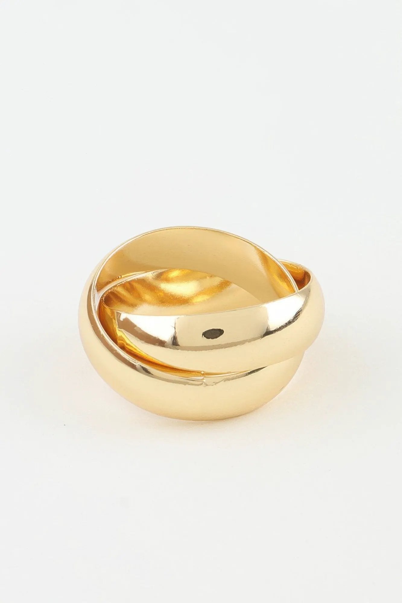 Women's Band Ring Polished Intertwined BYMANYC ® New York SLEEK DUAL CROSSOVER BAND - New Collection by BYMANYC New York