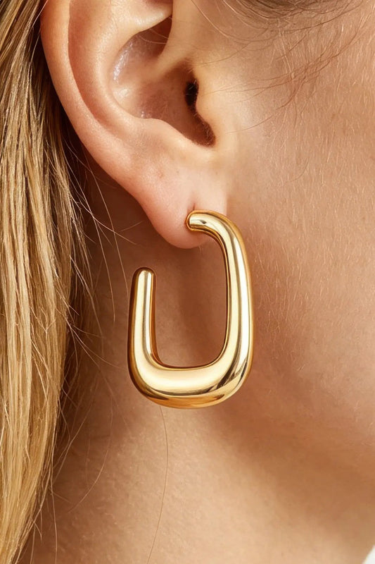 Women's Hoop Earrings Polished Modern Cubic BYMANYC ® New York CONTEMPORARY GEOMETRIC SLEEK HOOPS - New Collection by BYMANYC New York