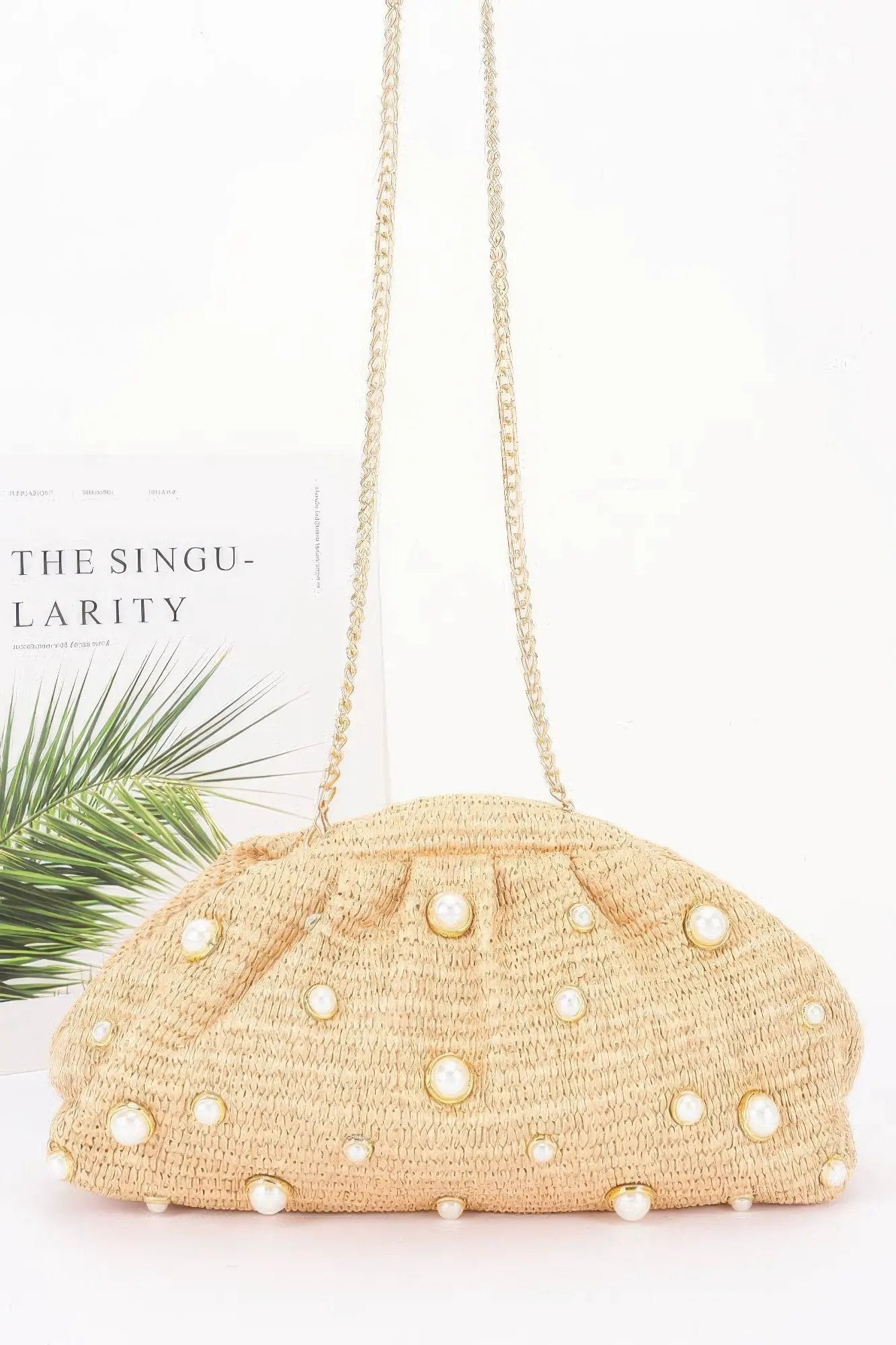 Women's Party Clutch Faux Straw Pearl BYMANYC ® New York ELEGANT CHIC EVENING PURSE - New Collection by BYMANYC New York