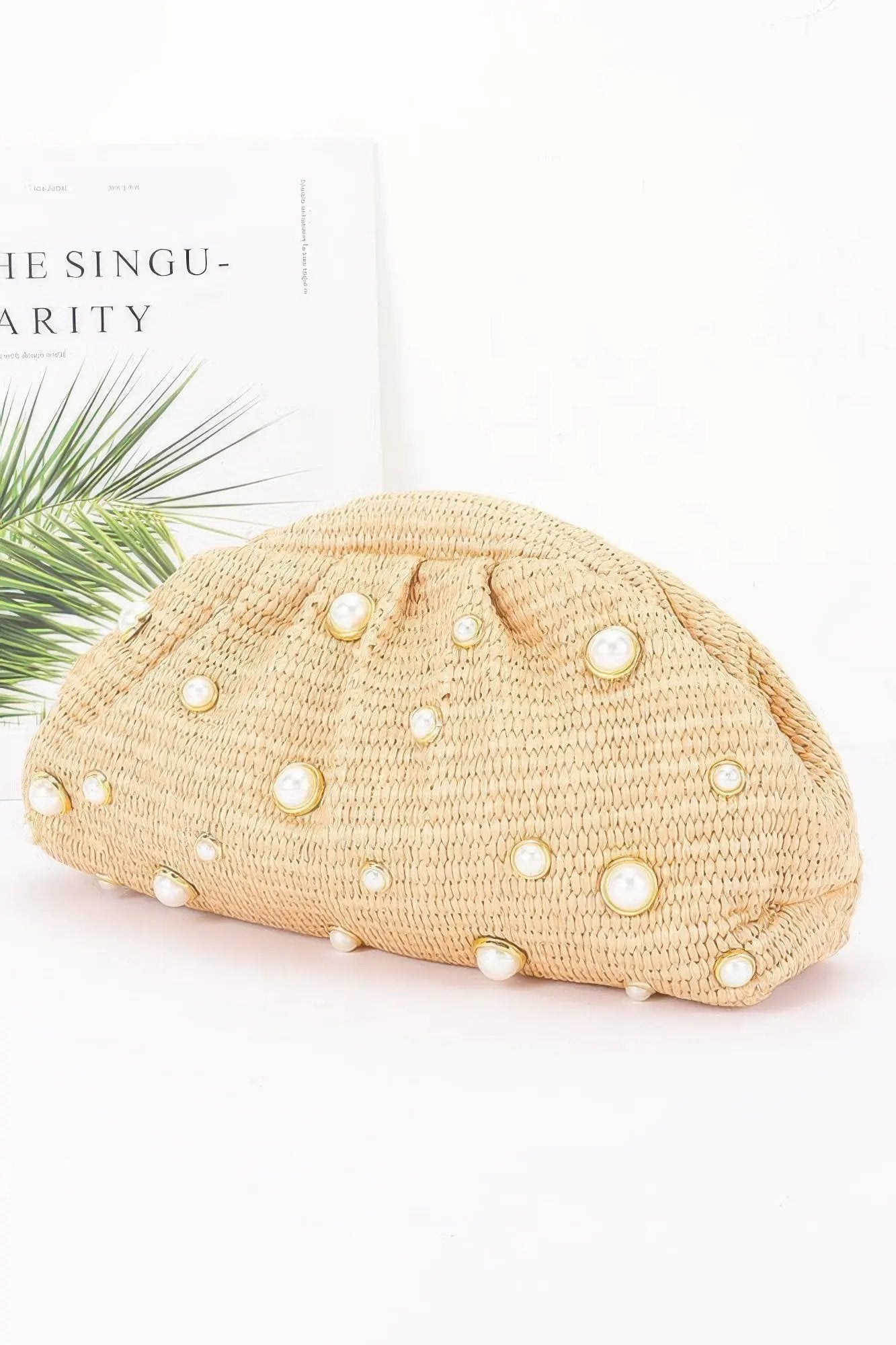 Women's Party Clutch Faux Straw Pearl BYMANYC ® New York ELEGANT CHIC EVENING PURSE - New Collection by BYMANYC New York