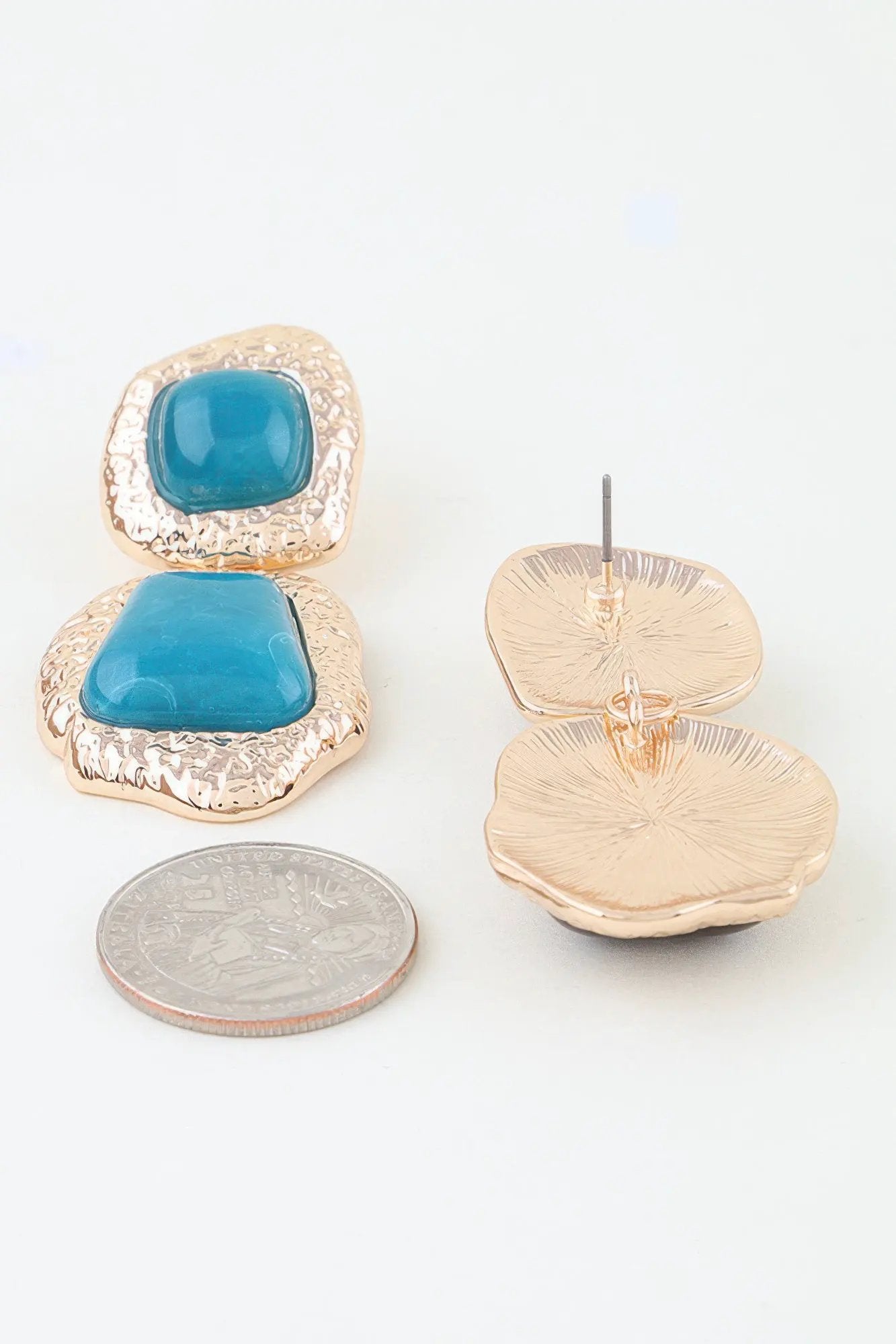 Women's Drop Earrings Hammered Marble Stone BYMANYC ® New York ORGANIC TEXTURED STONE DANGLE - New Collection by BYMANYC New York