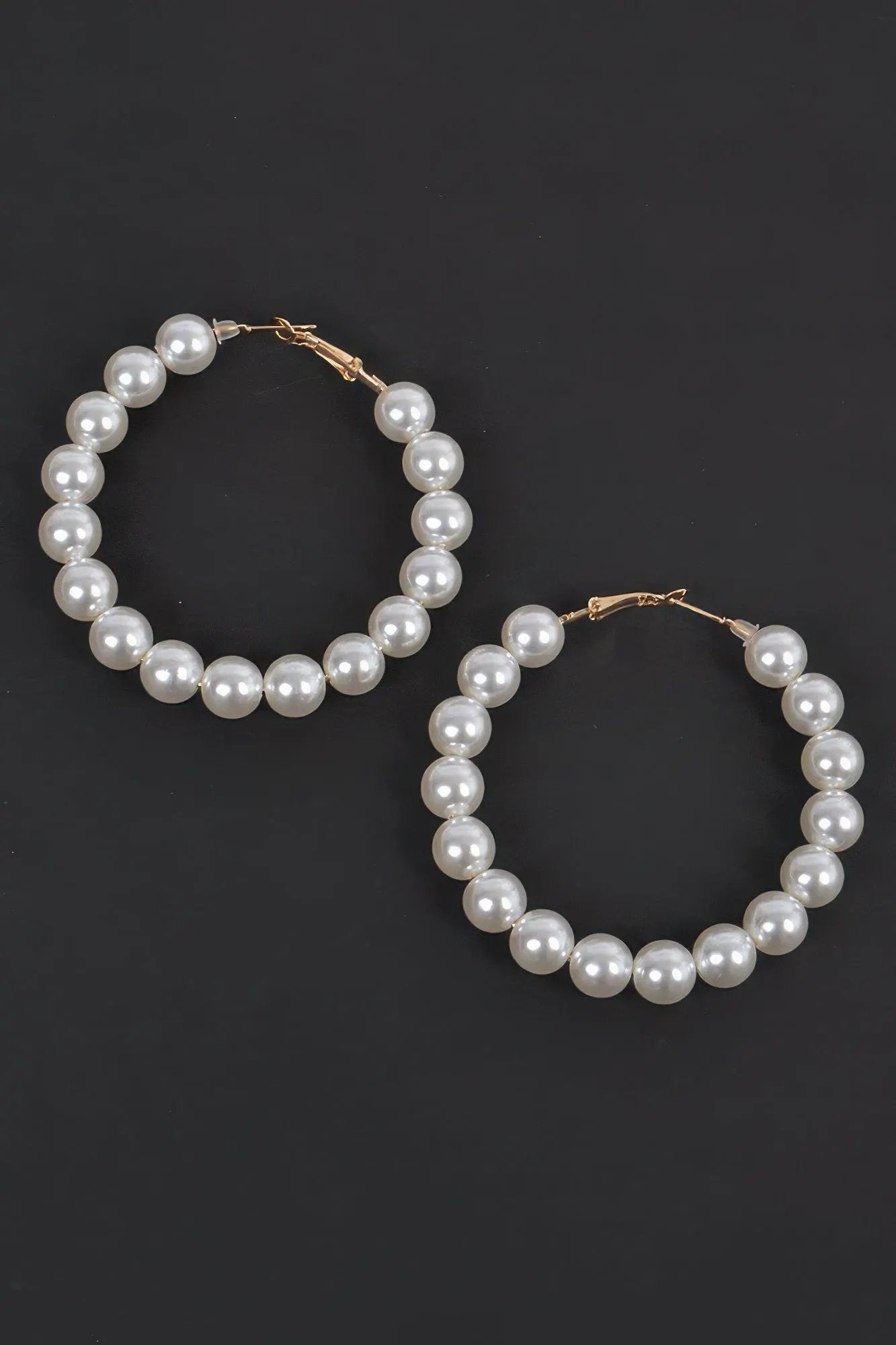 Women's Hoop Earrings Upside Down Pearl BYMANYC ® New York INVERTED PEARL STATEMENT HOOPS - New Collection by BYMANYC New York