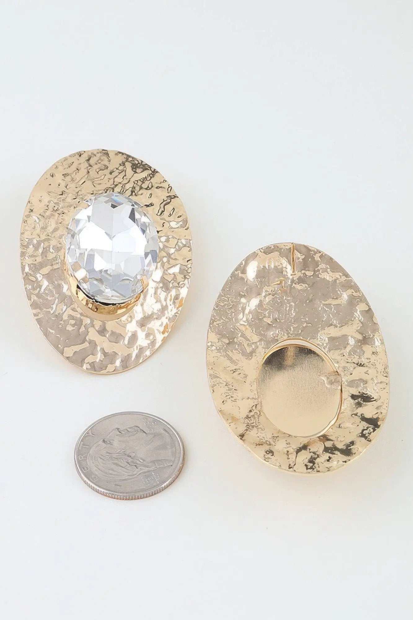 Women's Drop Earrings Hammered Rhinestone Disc BYMANYC ® New York TEXTURED SPARKLING CIRCLE DANGLE - New Collection by BYMANYC New York