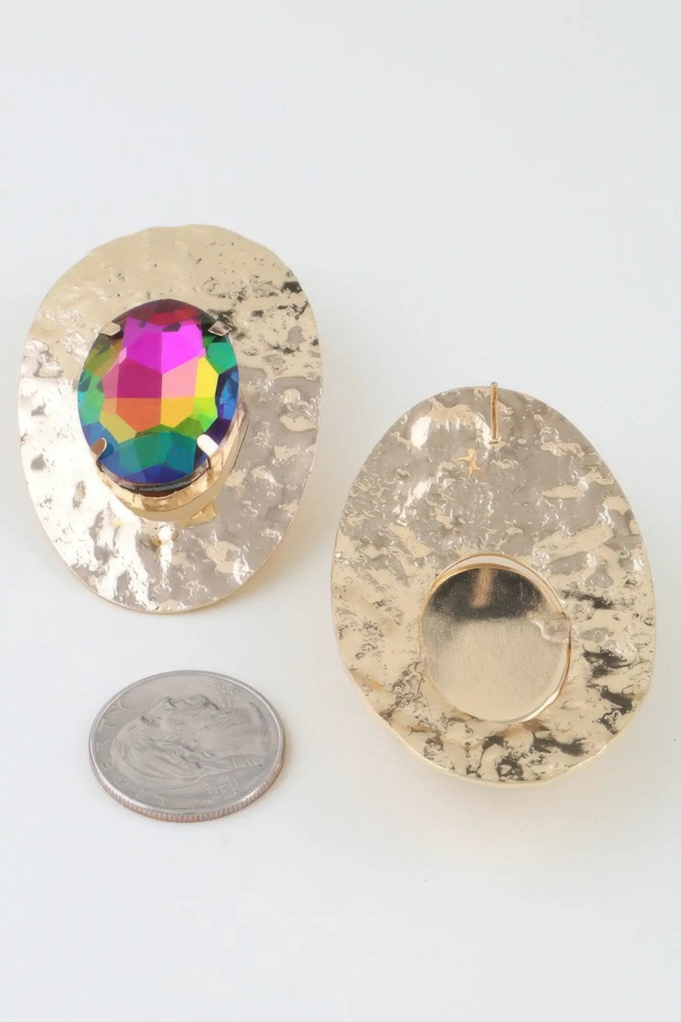Women's Drop Earrings Hammered Rhinestone Disc BYMANYC ® New York TEXTURED SPARKLING CIRCLE DANGLE - New Collection by BYMANYC New York