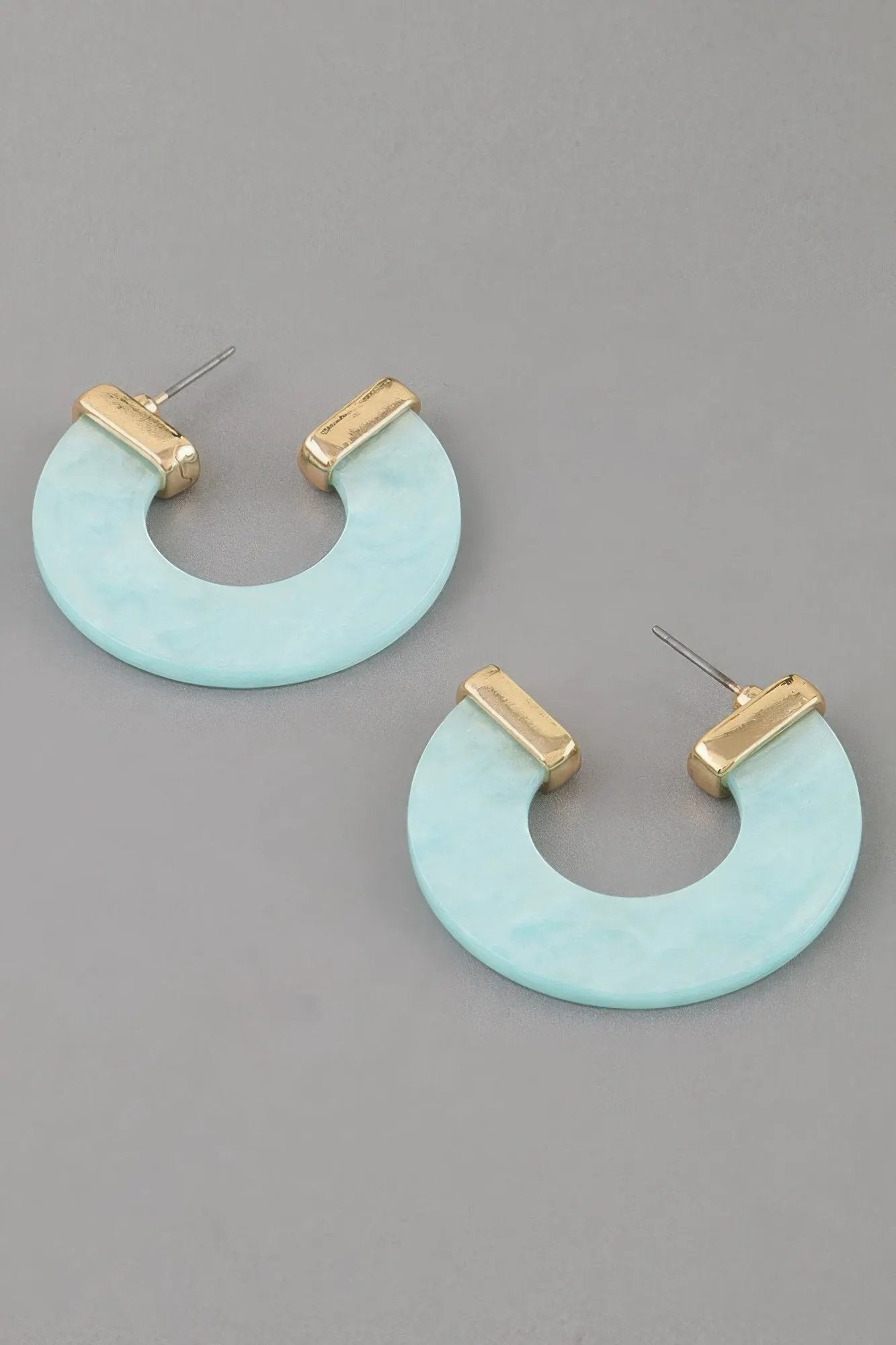 Women's Hoop Earrings Marble Stone Open BYMANYC ® New York CONTEMPORARY ORGANIC RESIN HOOPS - New Collection by BYMANYC New York
