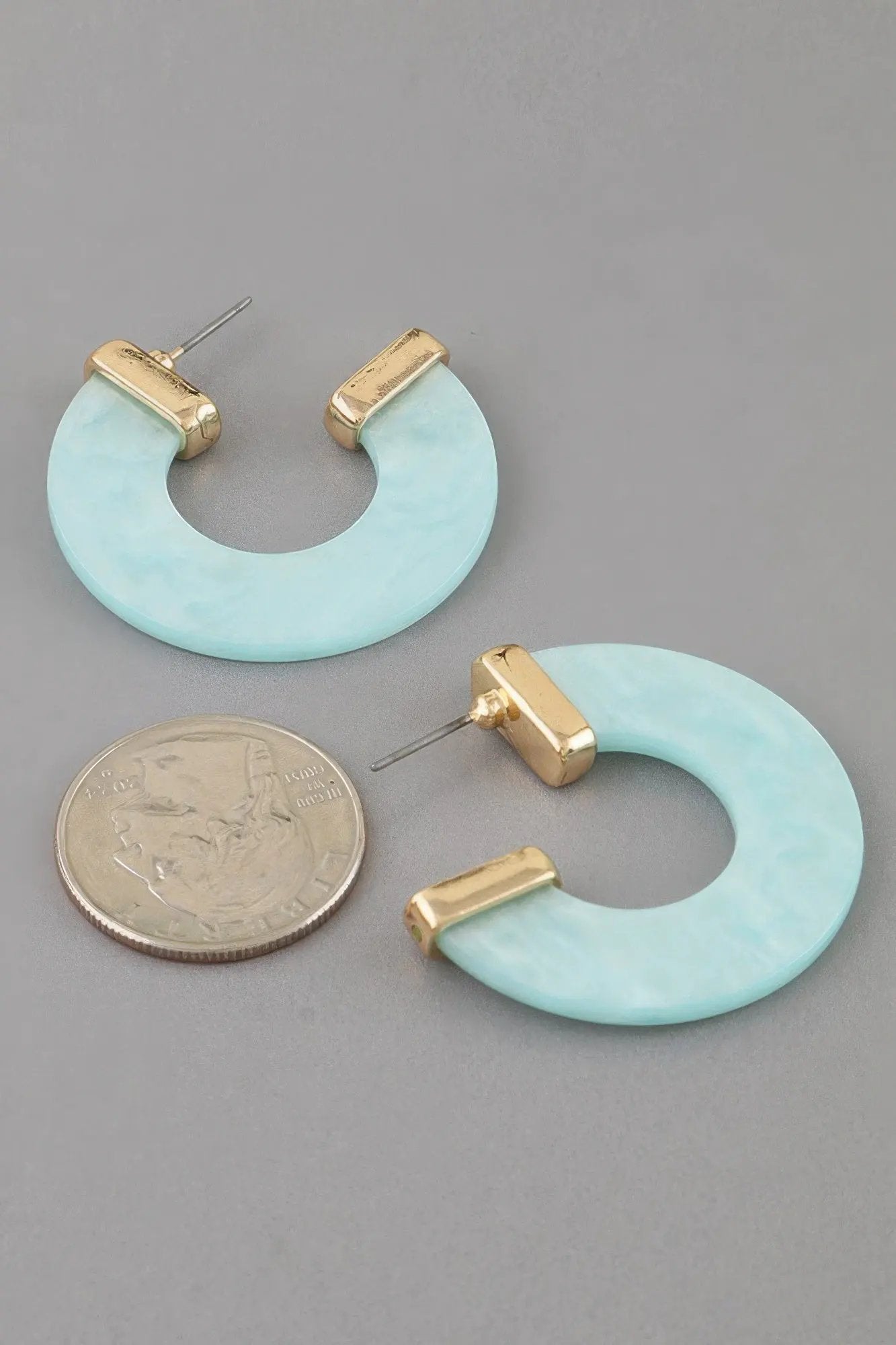 Women's Hoop Earrings Marble Stone Open BYMANYC ® New York CONTEMPORARY ORGANIC RESIN HOOPS - New Collection by BYMANYC New York