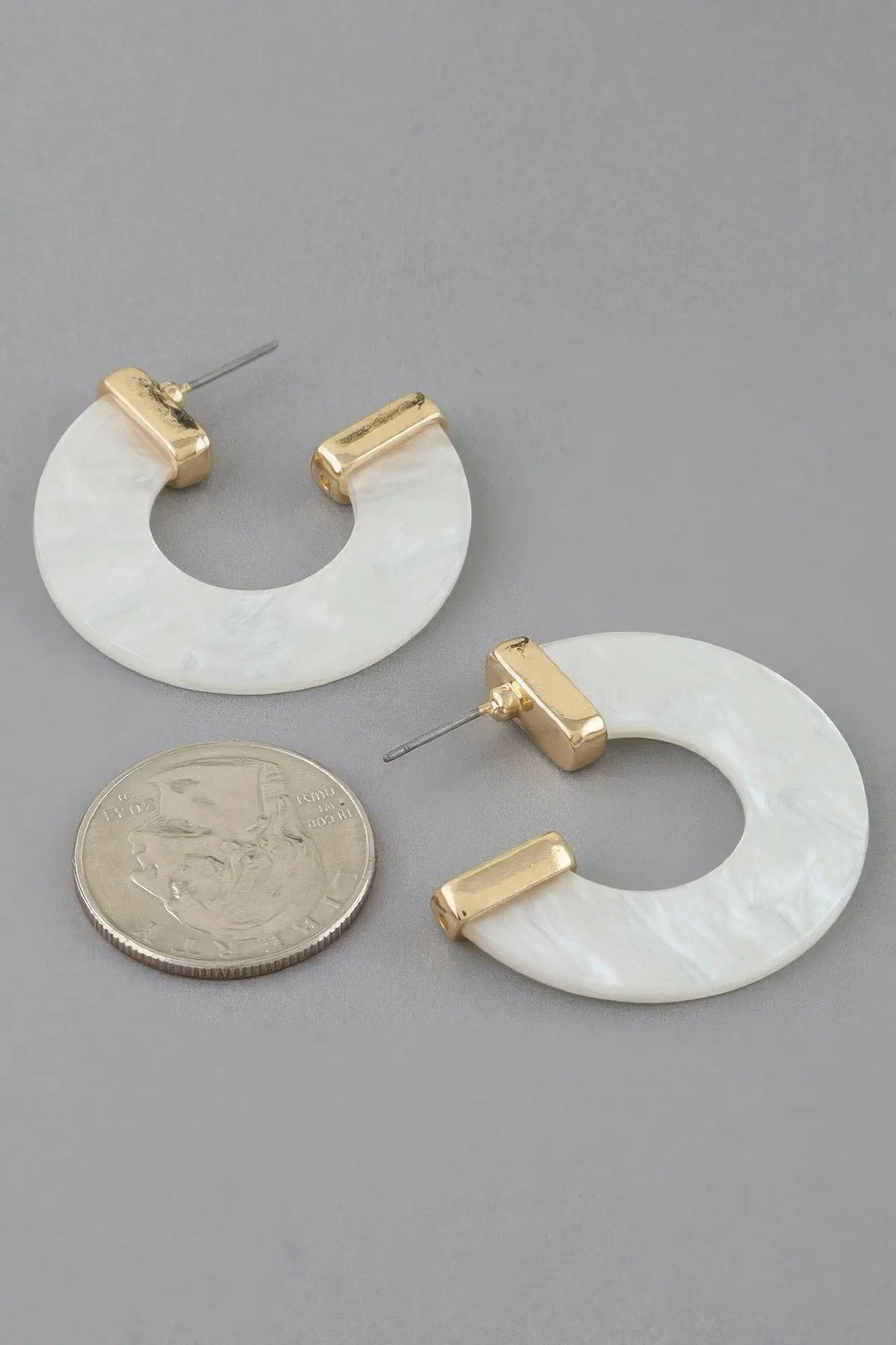 Women's Hoop Earrings Marble Stone Open BYMANYC ® New York CONTEMPORARY ORGANIC RESIN HOOPS - New Collection by BYMANYC New York