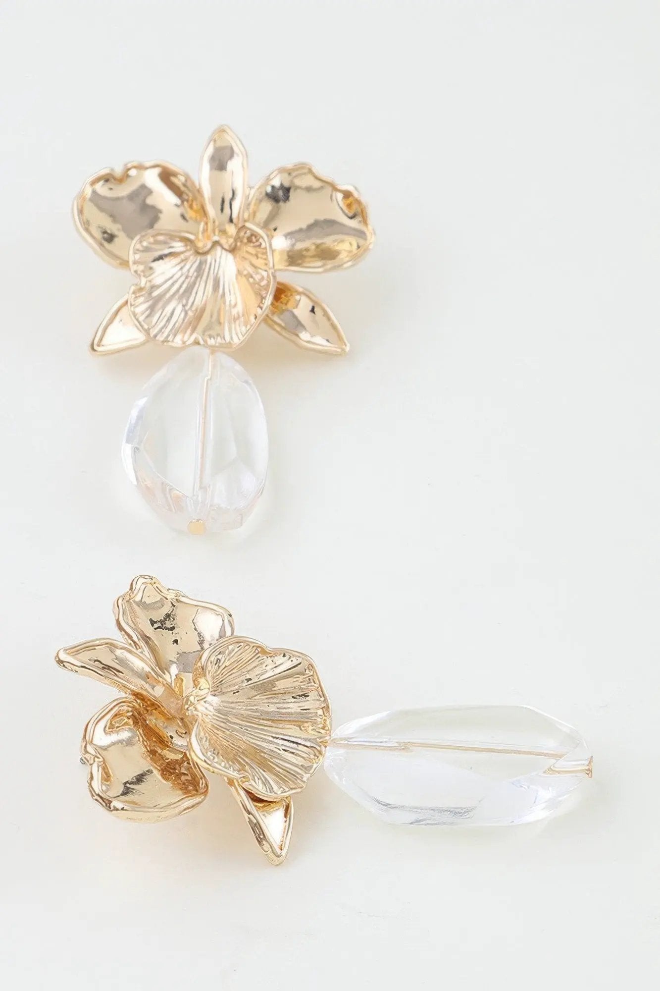Women's Drop Earrings Hammered Orchid Accent BYMANYC ® New York BLOOMING BOTANICAL DANGLE EARRINGS - New Collection by BYMANYC New York