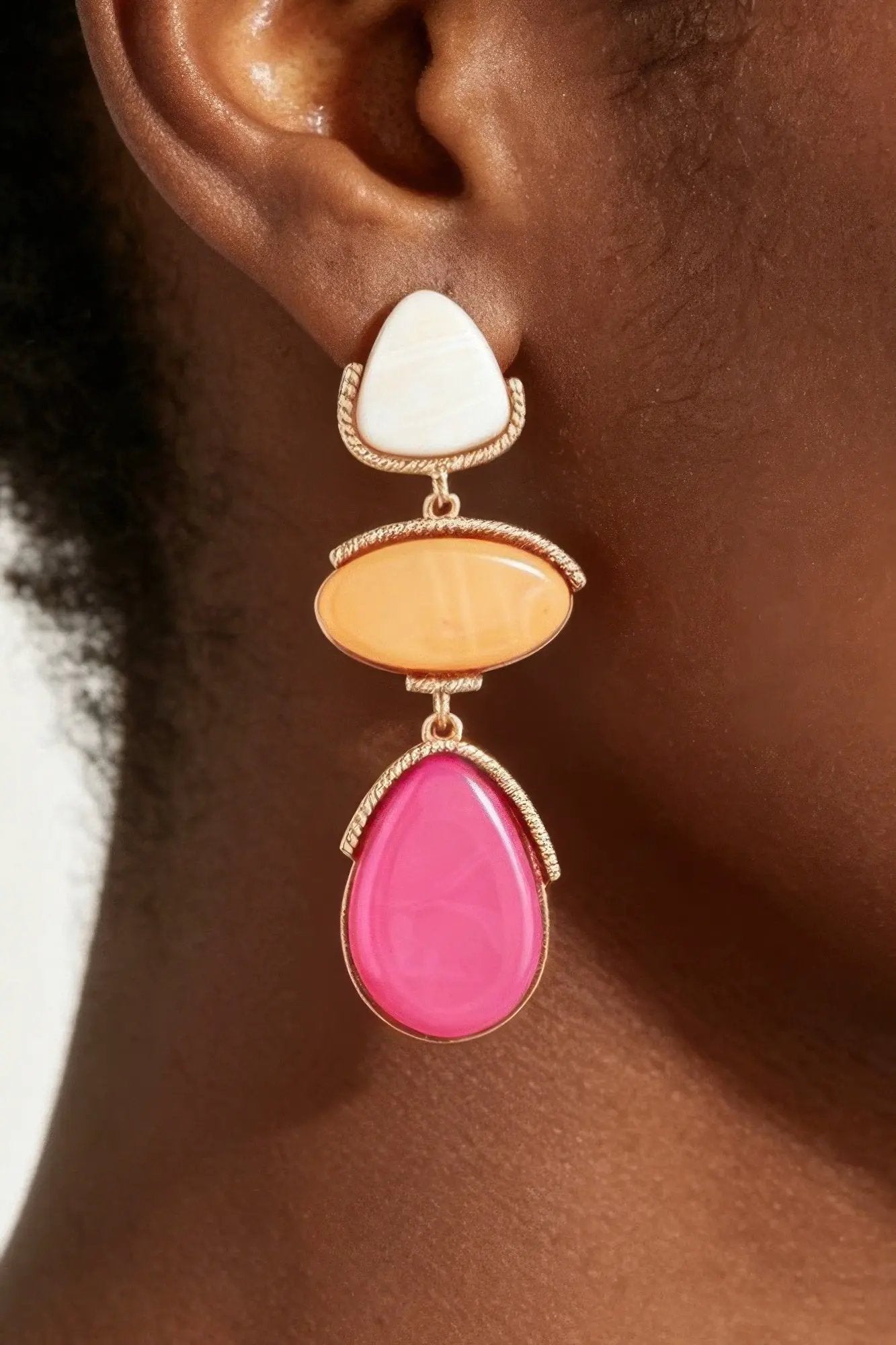 Women's Drop Earrings Retro Triple Stone BYMANYC ® New York VINTAGE CASCADE DANGLE EARRINGS - New Collection by BYMANYC New York