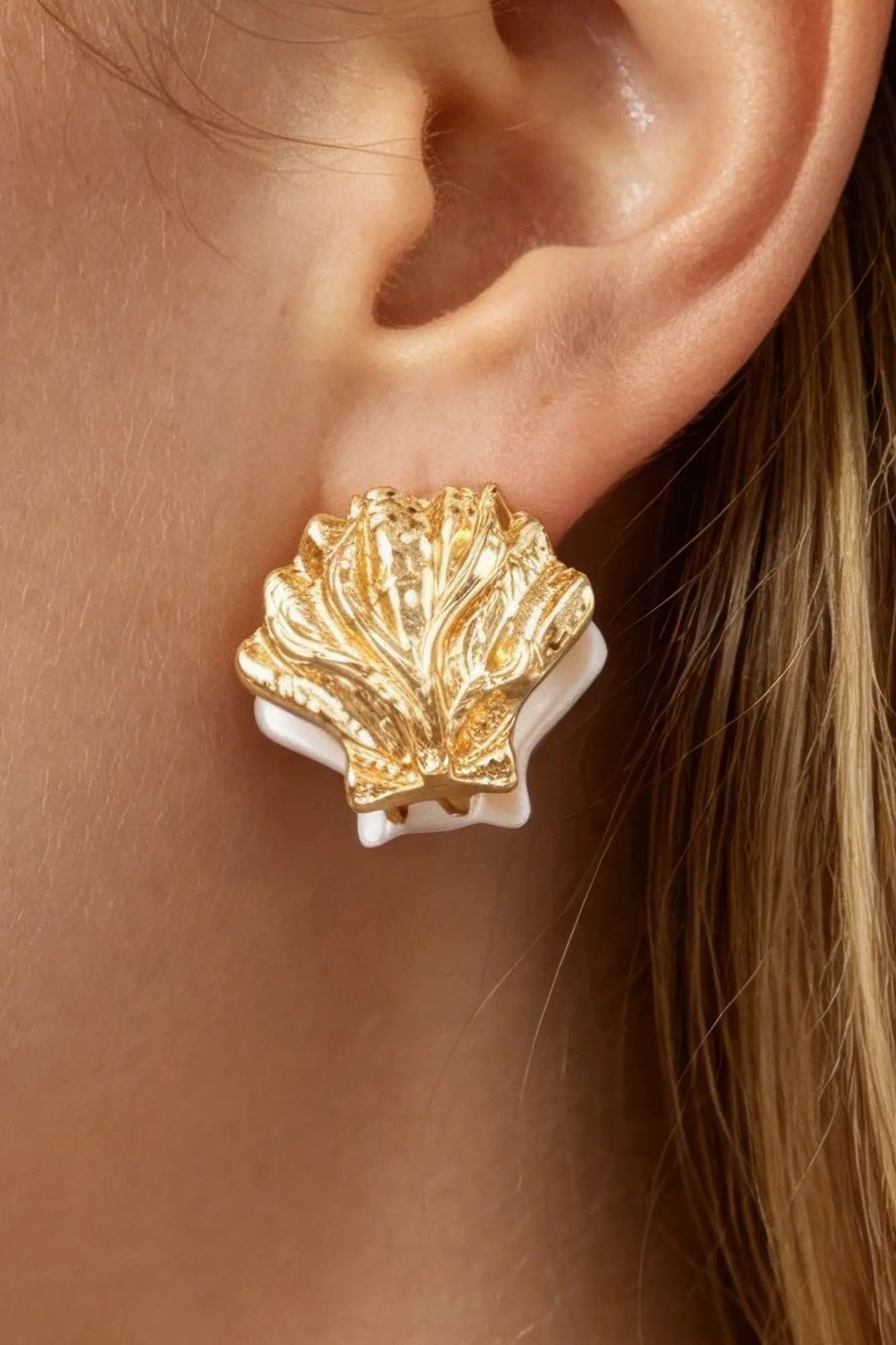 Women's Earrings Studs Clamshell BYMANYC ® New York HAMPTONS CLAMSHELL - New Collection by BYMANYC New York
