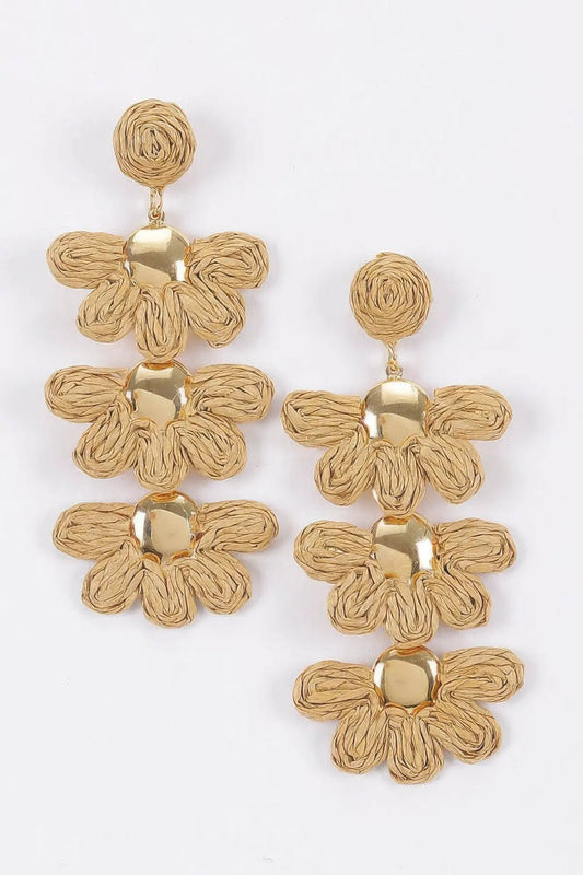 Women's Earrings Drops Raffia BYMANYC ® New York HAMPTONS FLOWER - New Collection by BYMANYC New York