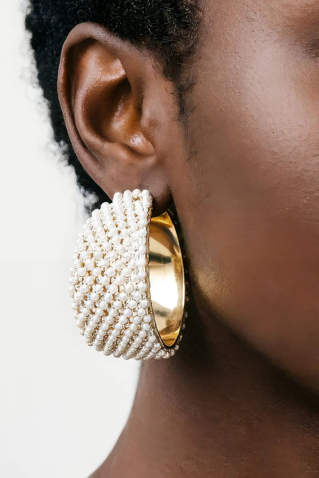 Women's Earrings Hoops Pearl BYMANYC ® New York HUDSON CRESCENT - New Collection by BYMANYC New York