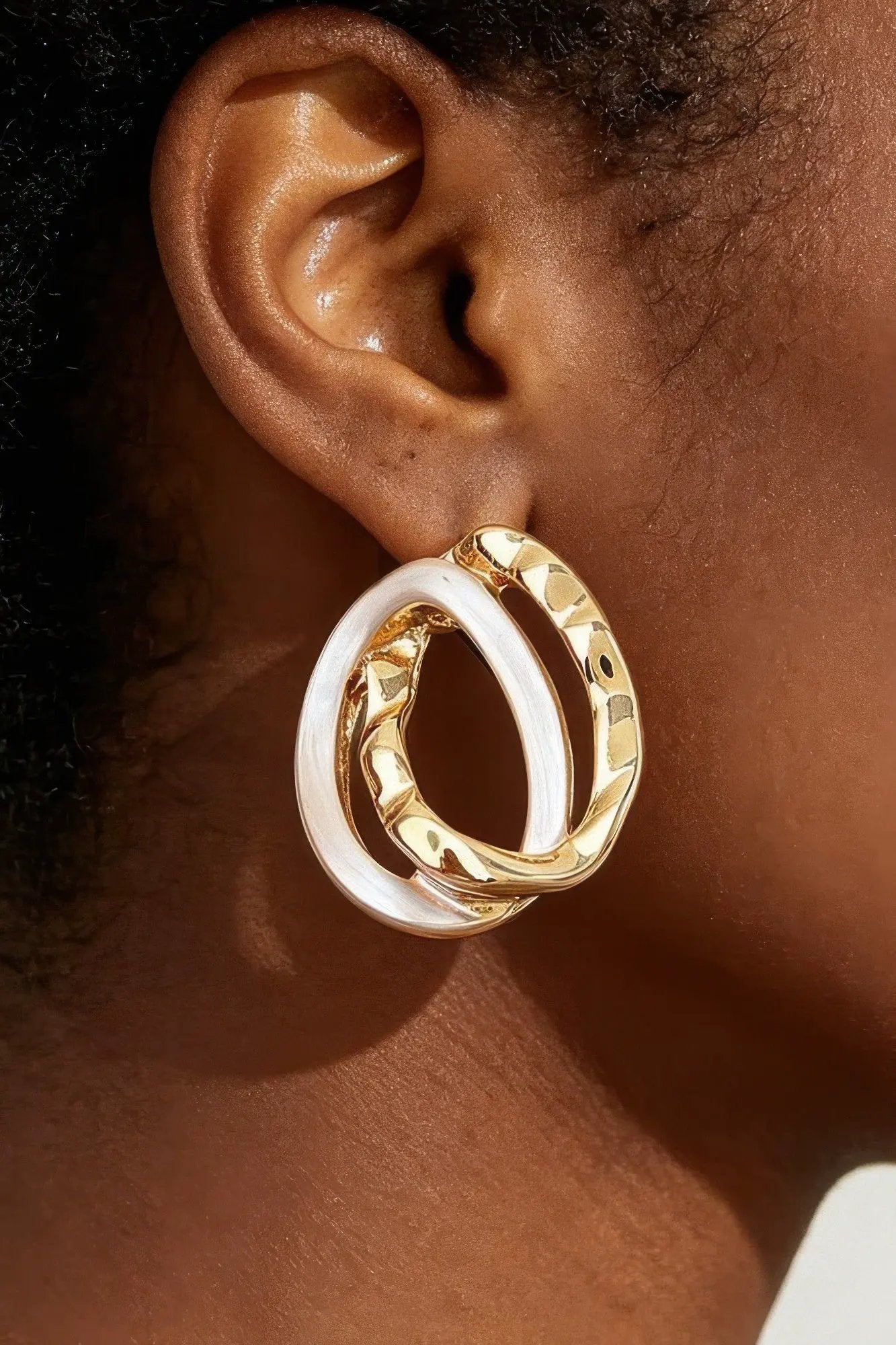 Women's Earrings Drops Interlocking BYMANYC ® New York SOHO HAMMERED - New Collection by BYMANYC New York