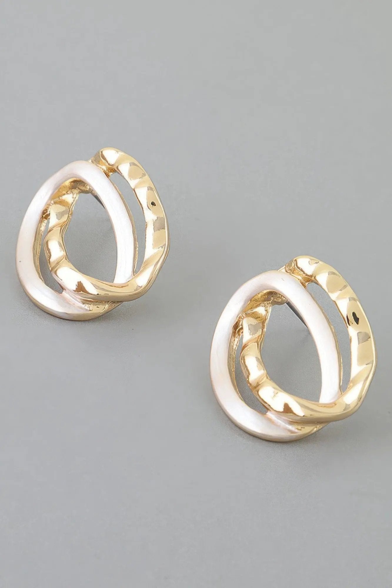 Women's Earrings Drops Interlocking BYMANYC ® New York SOHO HAMMERED - New Collection by BYMANYC New York