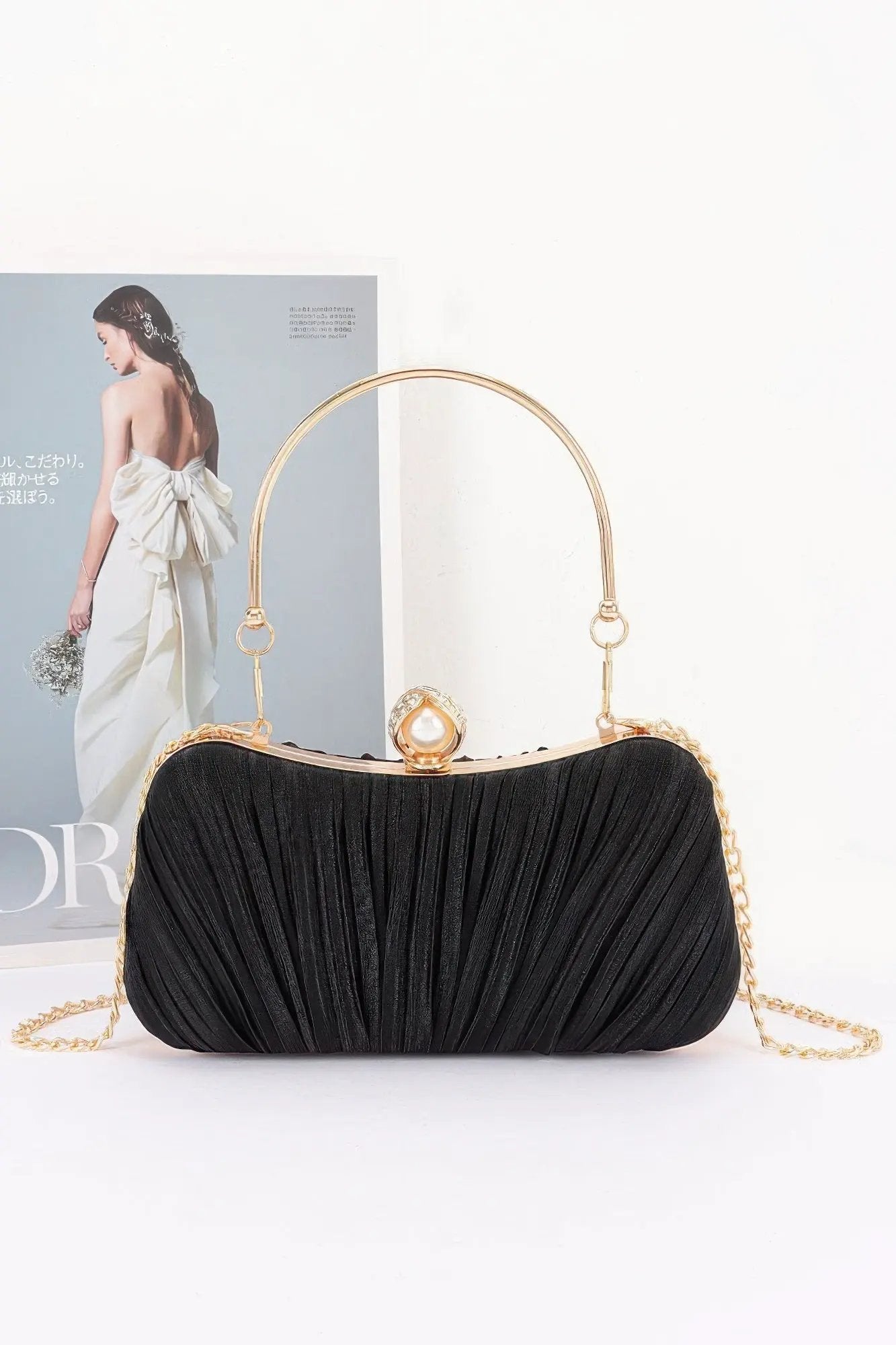 Women's Party Clutch Pleated Polyester BYMANYC ® New York ELEGANT TEXTURED EVENING PURSE - New Collection by BYMANYC New York