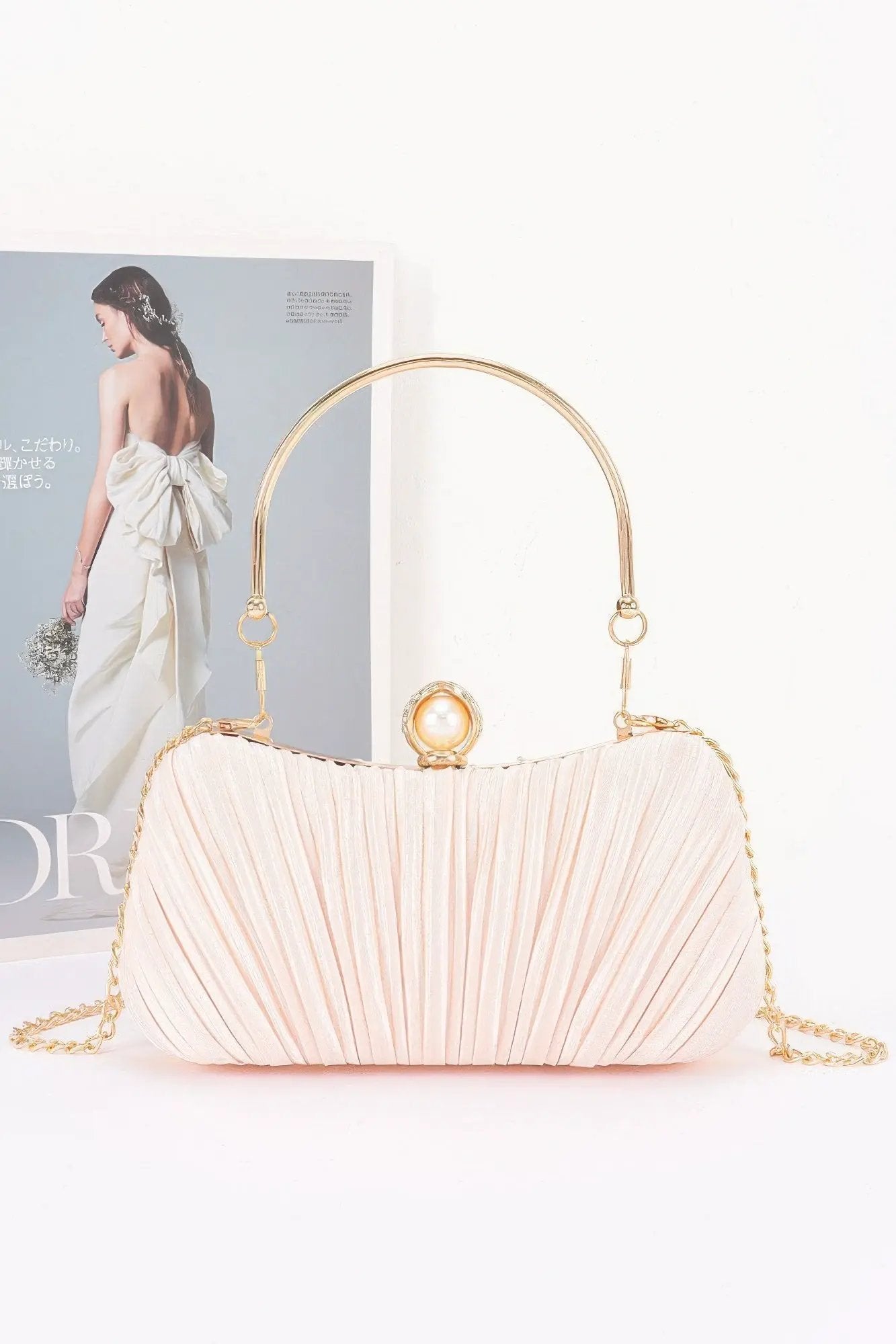 Women's Party Clutch Pleated Polyester BYMANYC ® New York ELEGANT TEXTURED EVENING PURSE - New Collection by BYMANYC New York