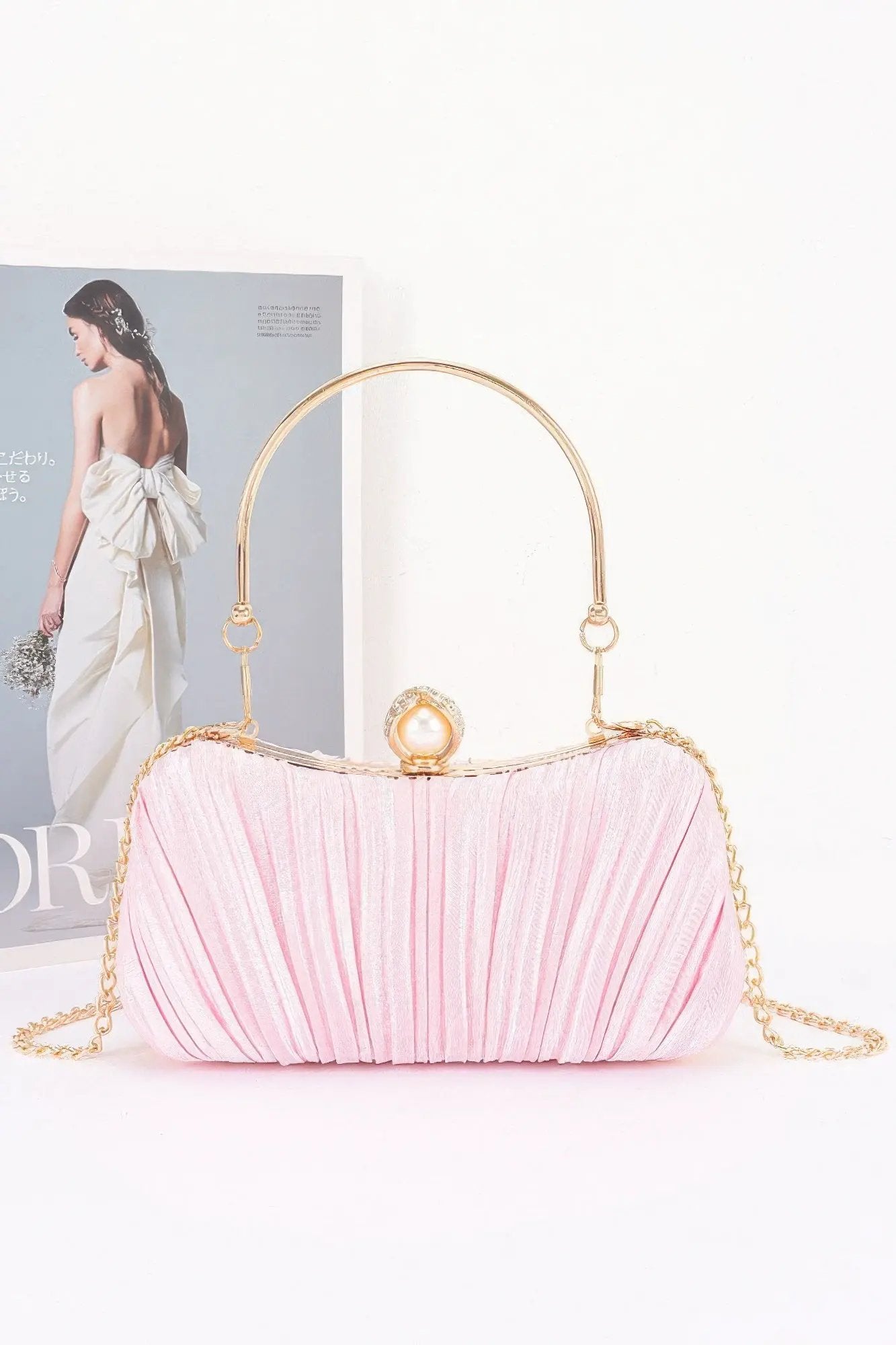 Women's Party Clutch Pleated Polyester BYMANYC ® New York ELEGANT TEXTURED EVENING PURSE - New Collection by BYMANYC New York